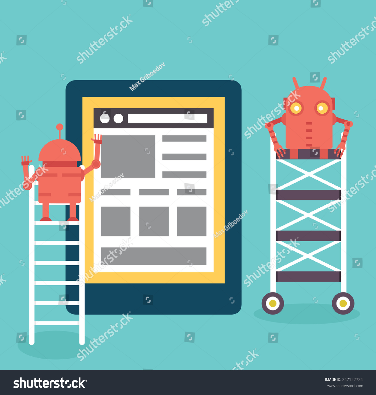 Process Of Creating Site. Development Skeleton Framework Of A Website ...