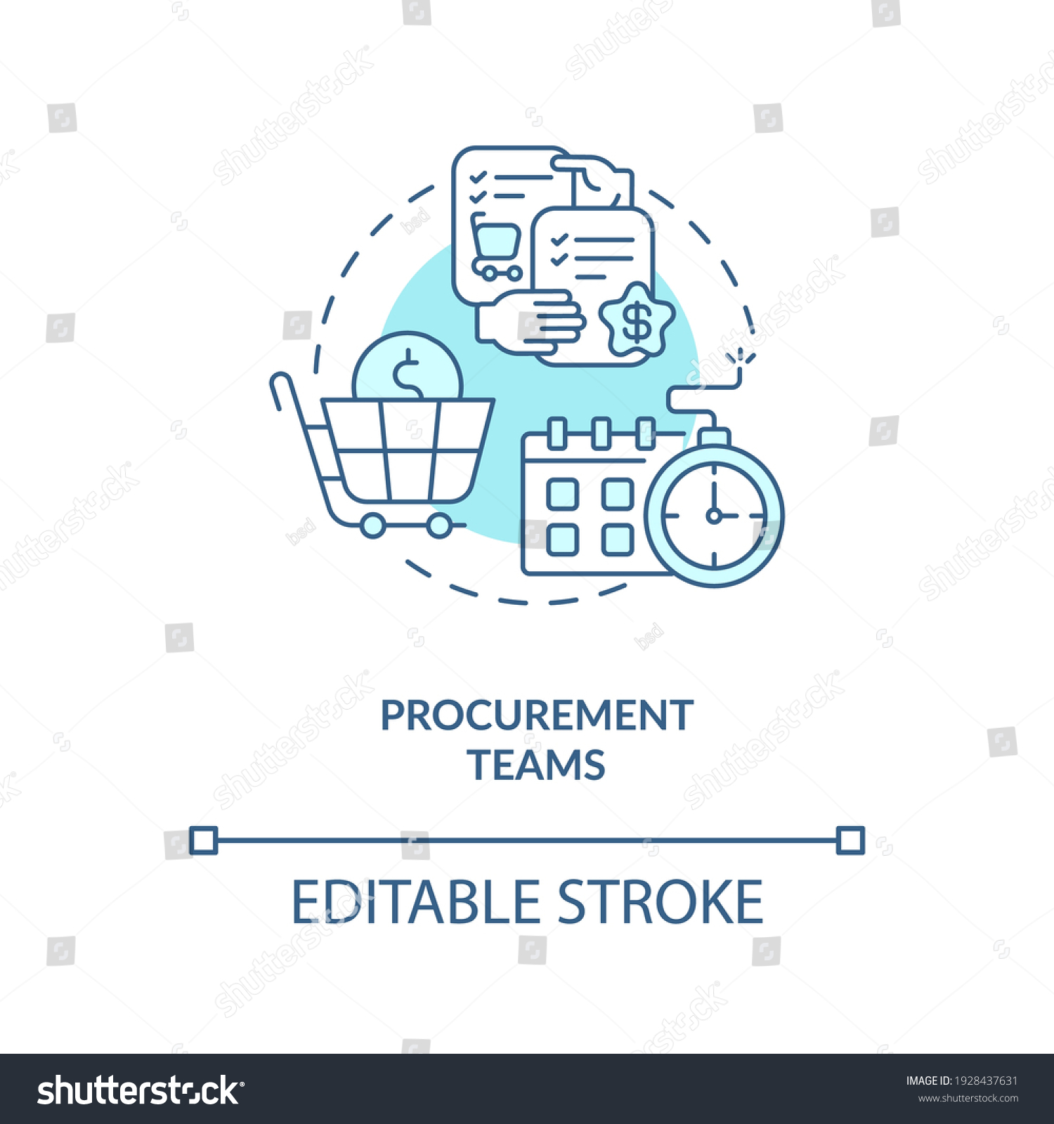 Procurement Teams Concept Icon Contract Management Stock Vector 