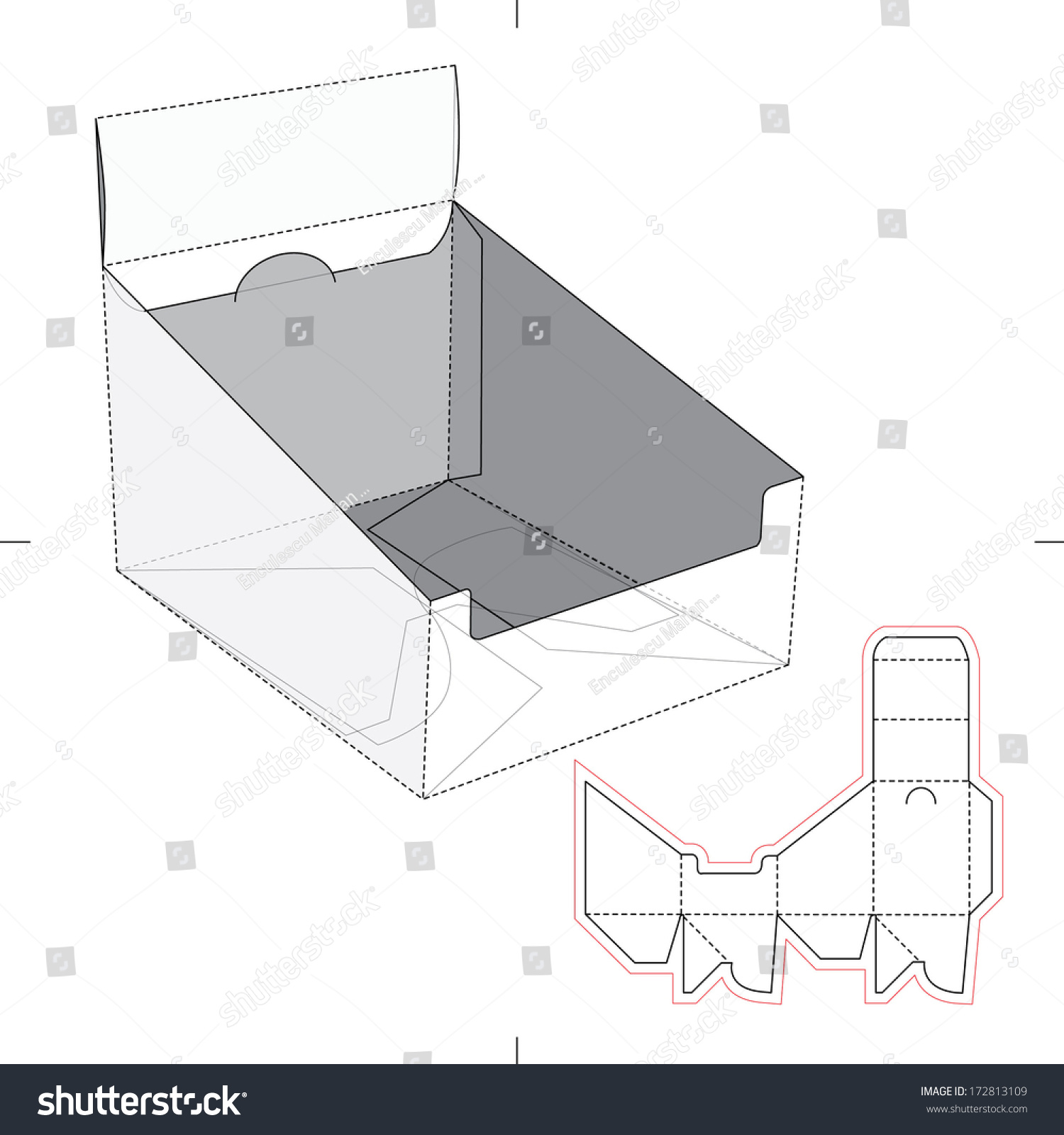 Product Display Box With Blueprint Layout Stock Vector Illustration ...
