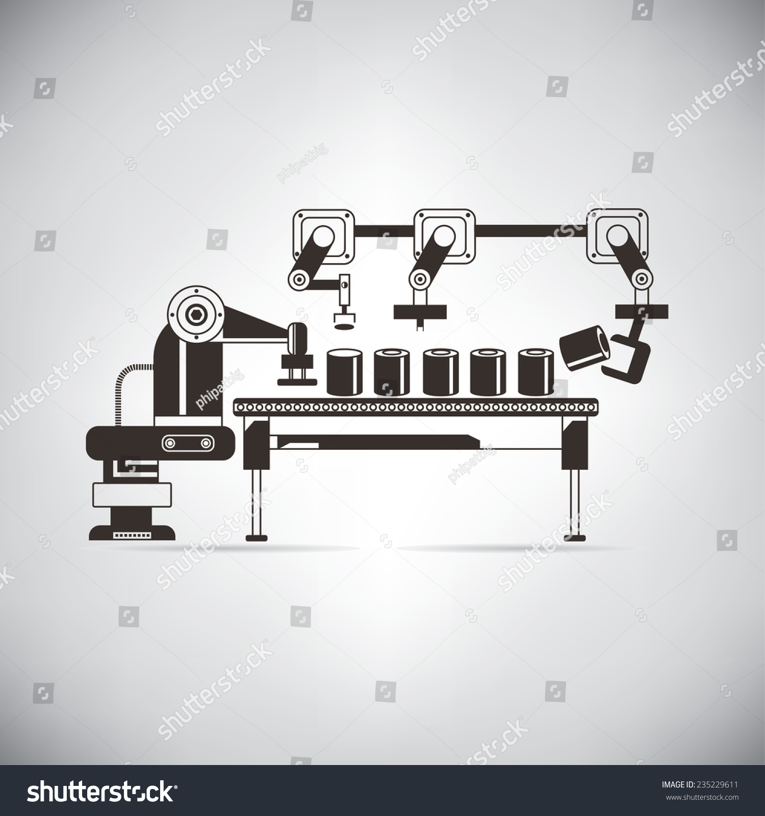 Production Line Stock Vector (Royalty Free) 235229611 - Shutterstock