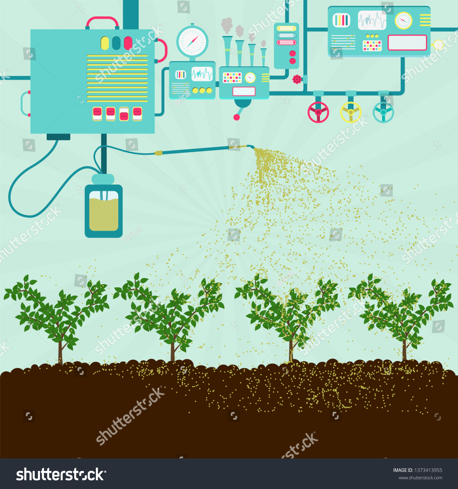 Production Pesticides Agriculture Industrial Machine Producing Stock ...