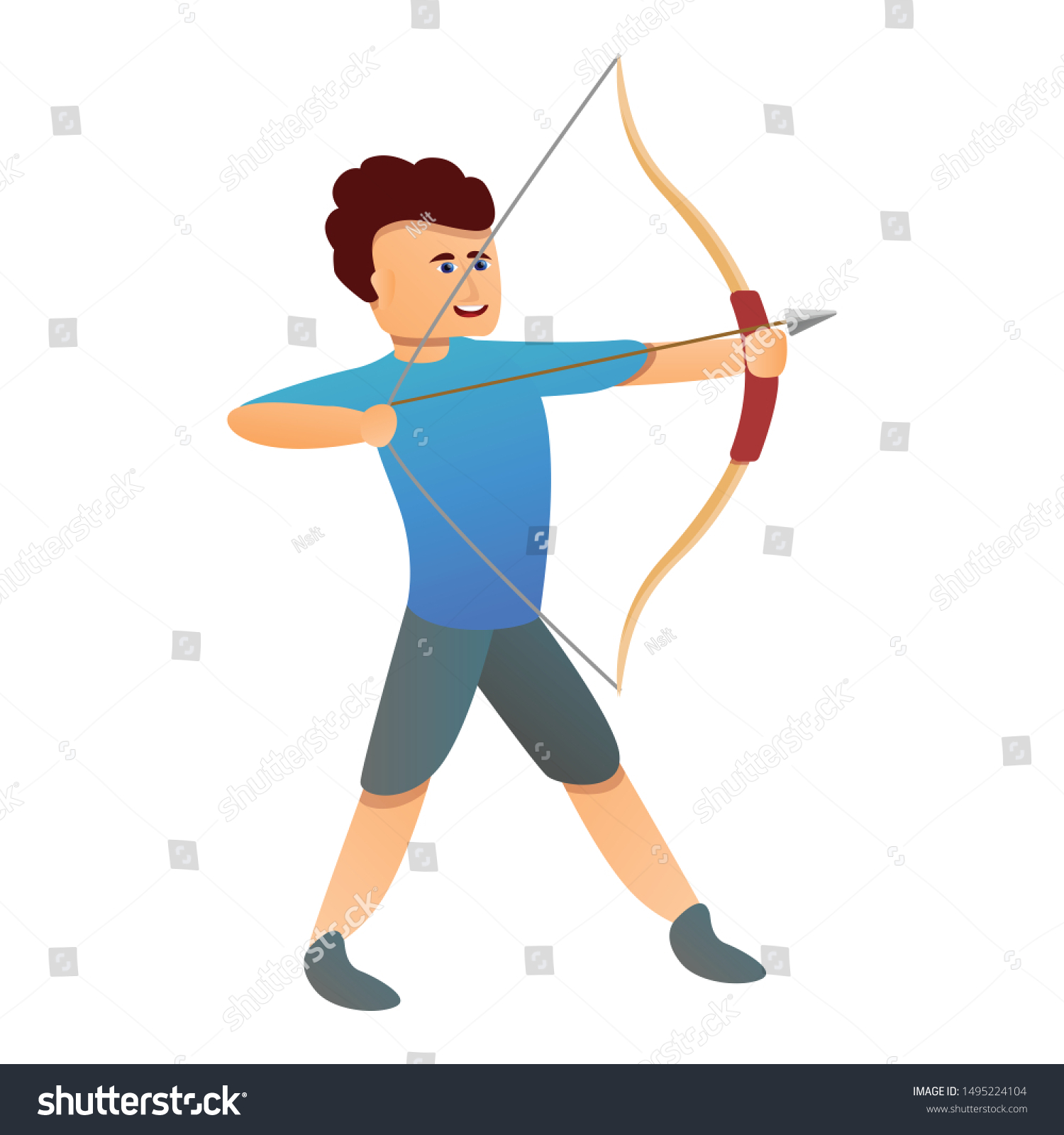 recommend clip art: Professional archer icon. Cartoon of professional archer vector icon for web design isolated on white background
