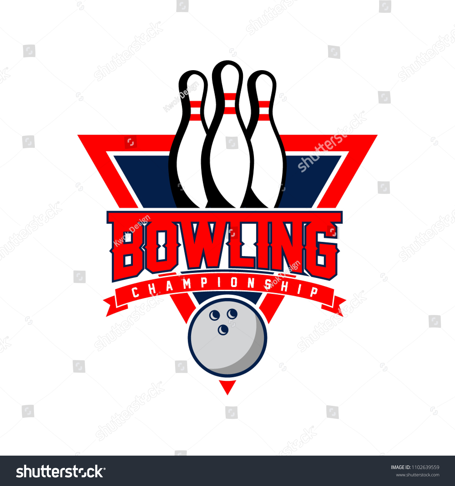 Professional Bowling Club Badge Logo Design Stock Vector (Royalty Free ...