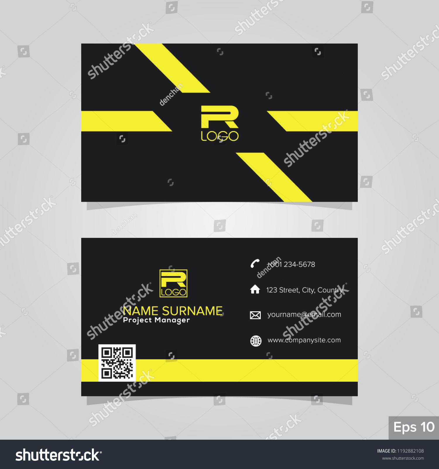 Professional Card Name Design Background Templates Stock Vector Royalty Free