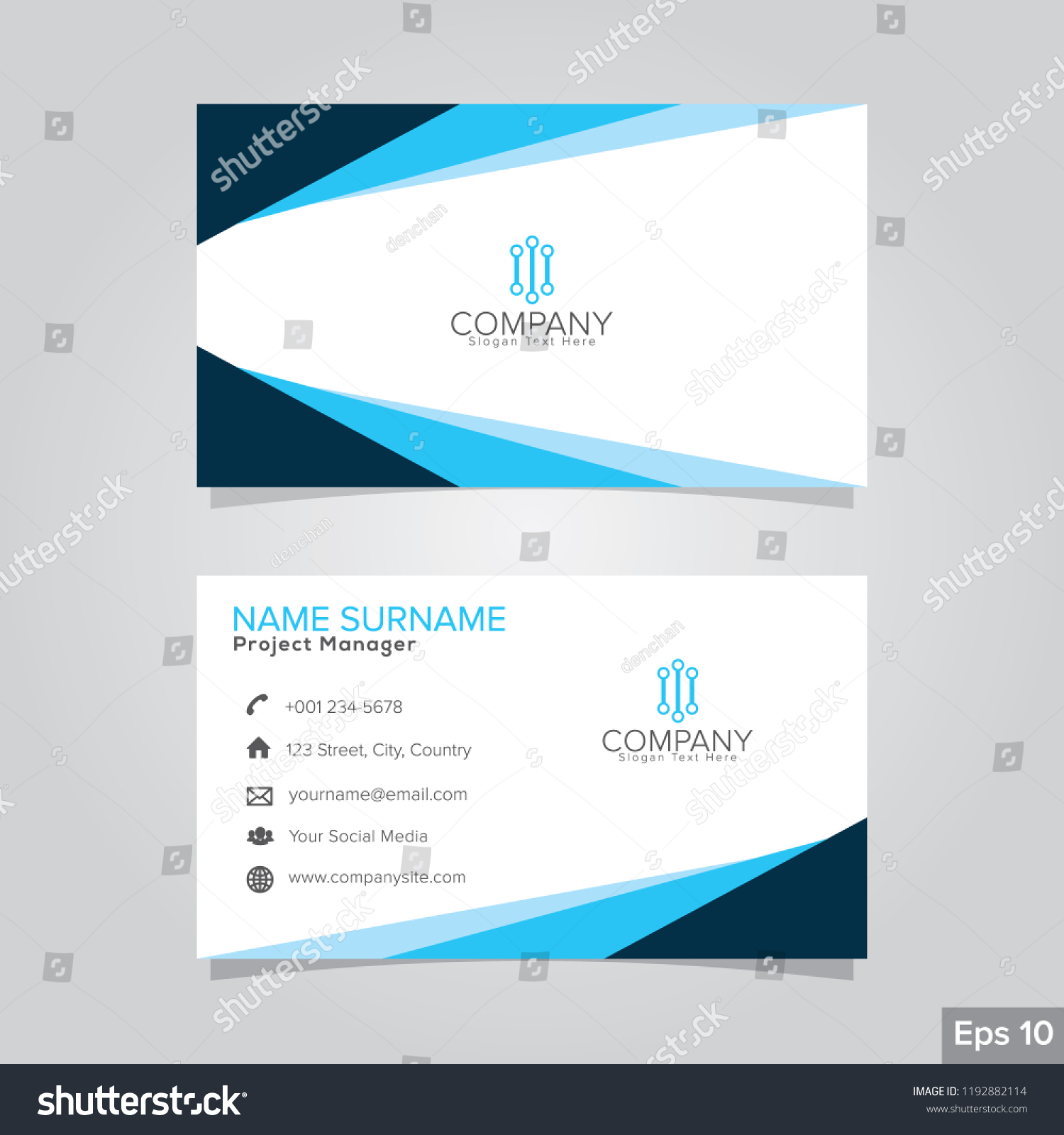 Professional Card Name Design Background Templates Stock Vector Royalty Free