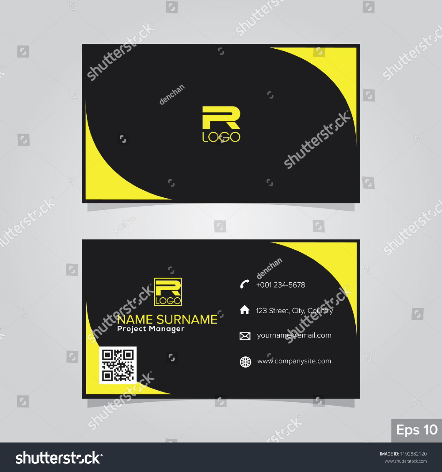 Professional Card Name Design Background Templates Stock Vector Royalty Free