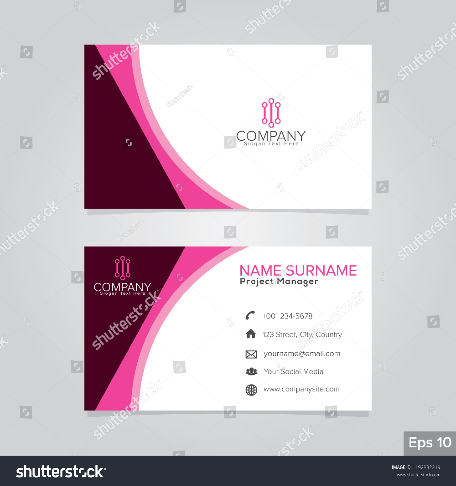 Professional Card Name Design Background Templates Stock Vector Royalty Free