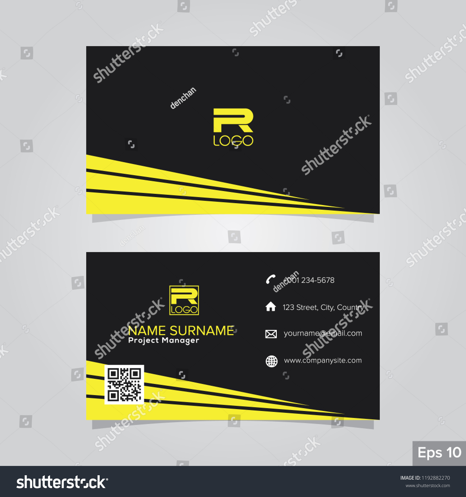 Professional Card Name Design Background Templates Stock Vector Royalty Free