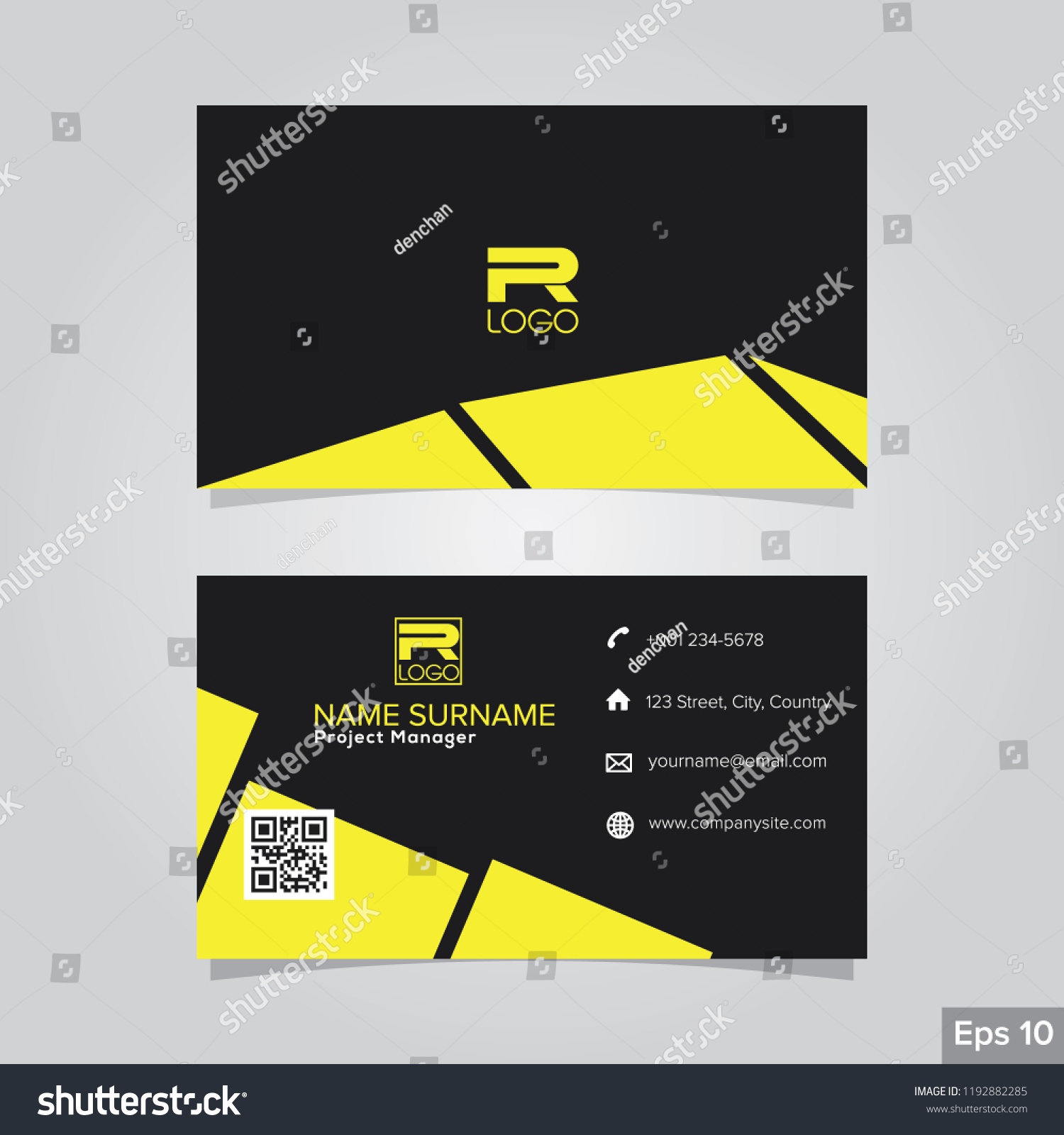 Professional Card Name Design Background Templates Stock Vector