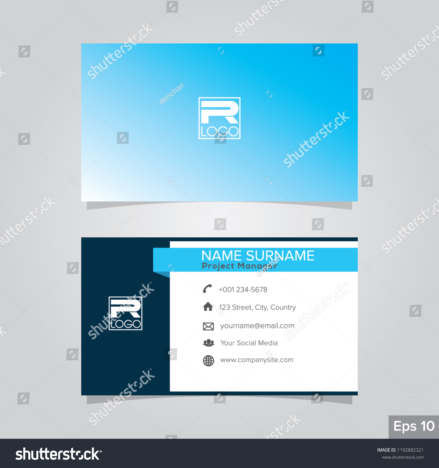 Professional Card Name Design Background Templates Stock Vector Royalty Free