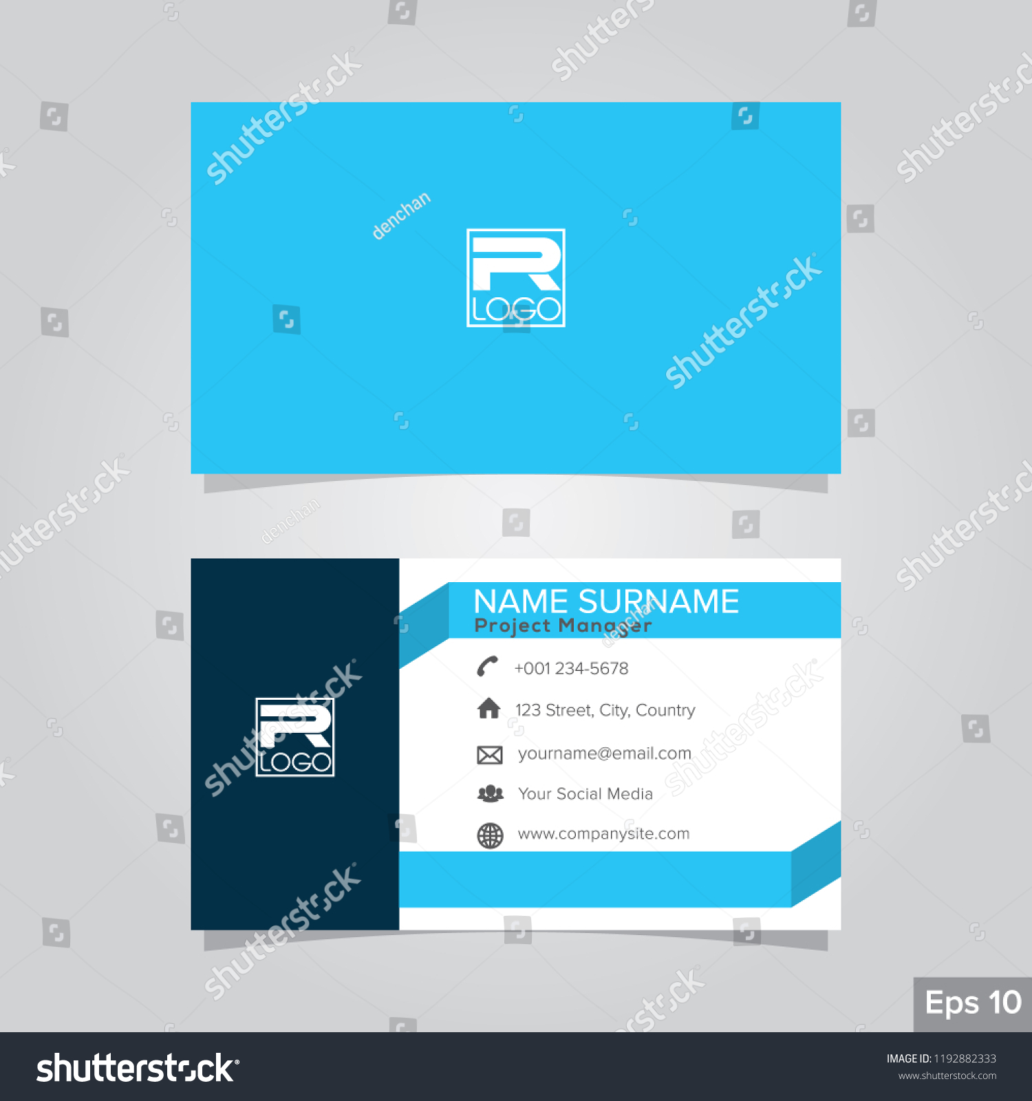 Professional Card Name Design Background Templates Stock Vector Royalty Free