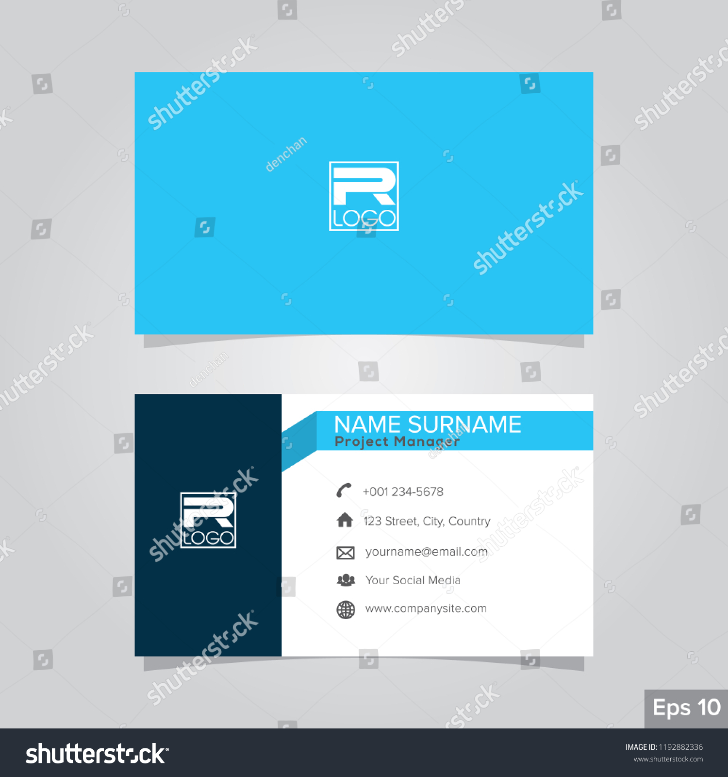 Professional Card Name Design Background Templates Stock Vector Royalty Free