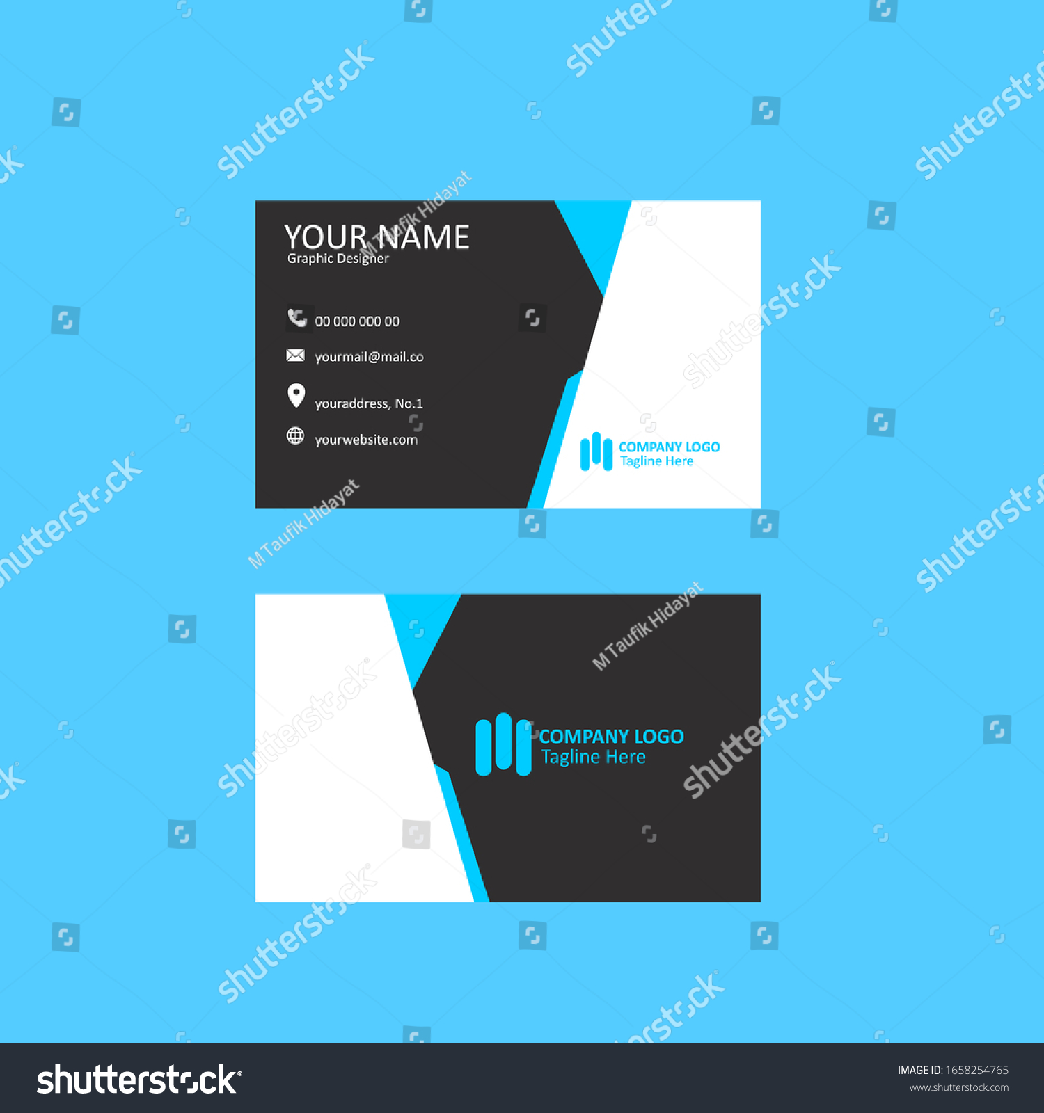 Professional Card Name Design Background Templates Stock Vector