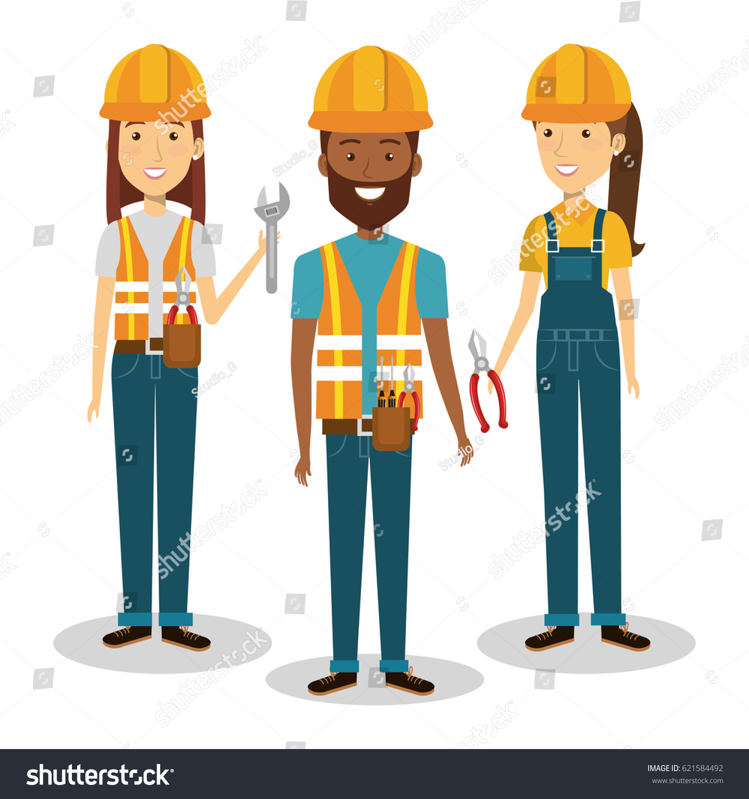 Professional Construction People Characters Stock Vector (Royalty Free ...