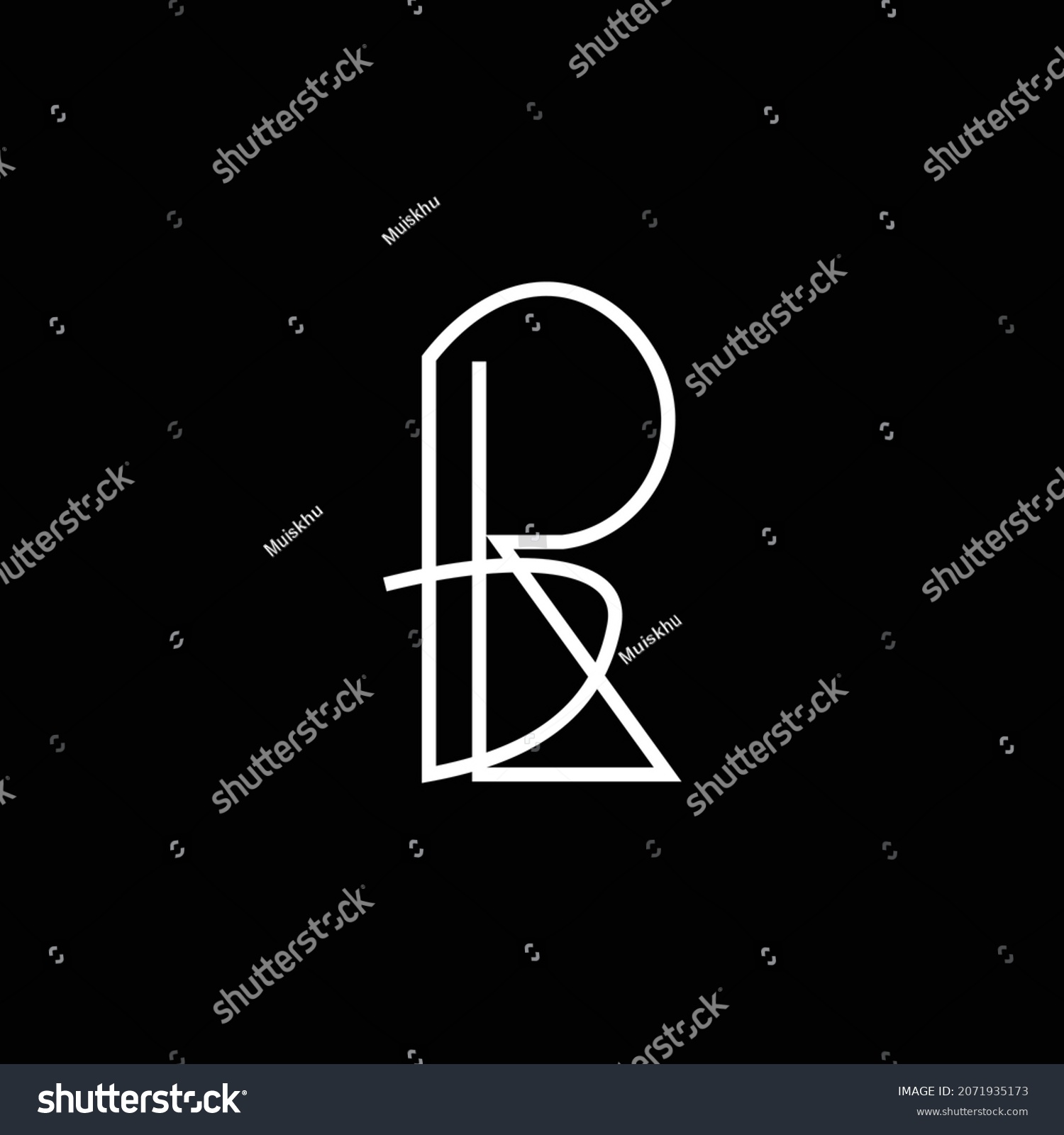 SVG of Professional elegant latest artistic letter  RLB LBR BRL black and white color
 svg