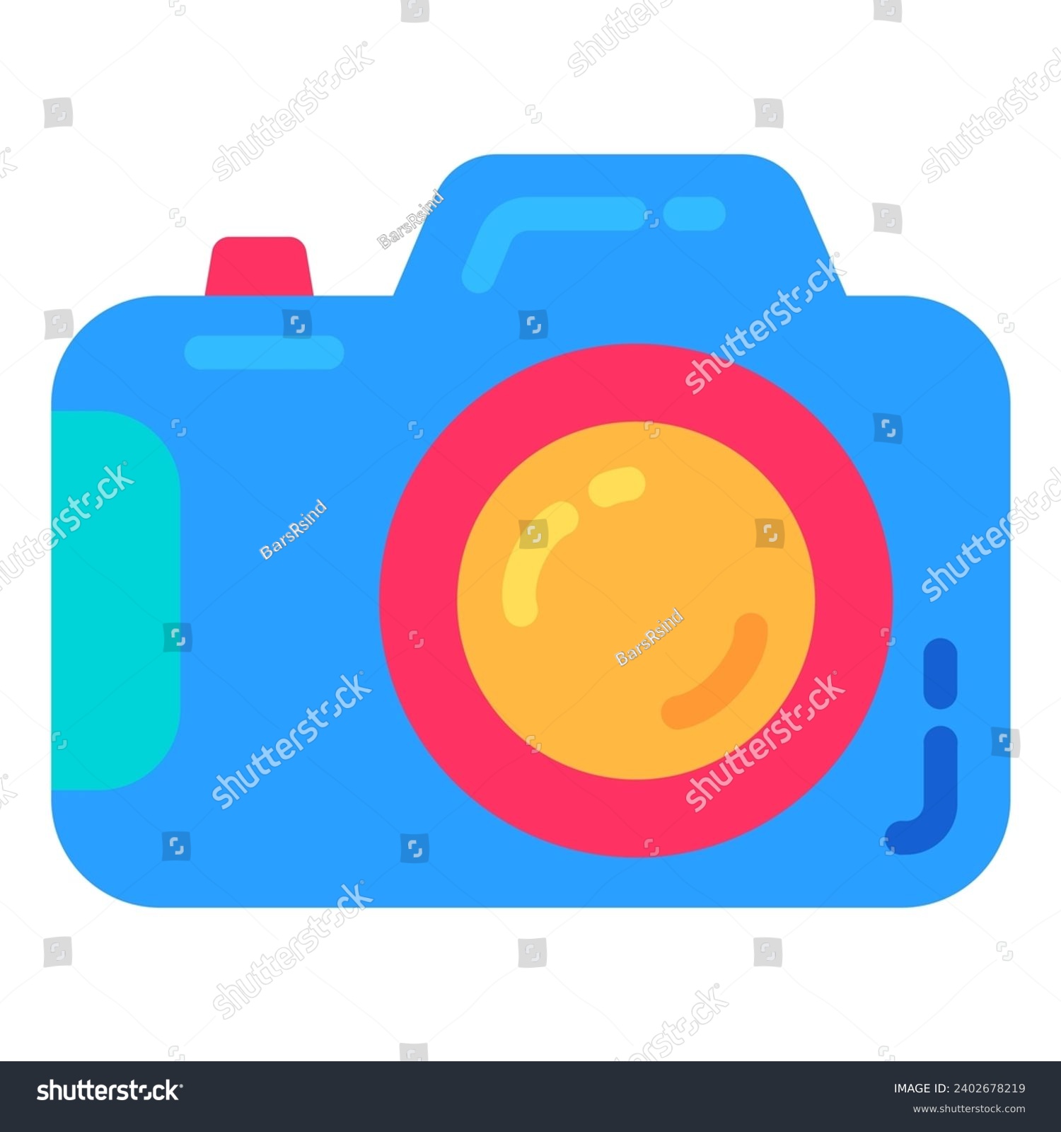 SVG of Professional SLR camera of paparazzi photographer. Secret agent detective equipment for industrial espionage. Photo and video tool. Simple Flat vector isolated on white background svg
