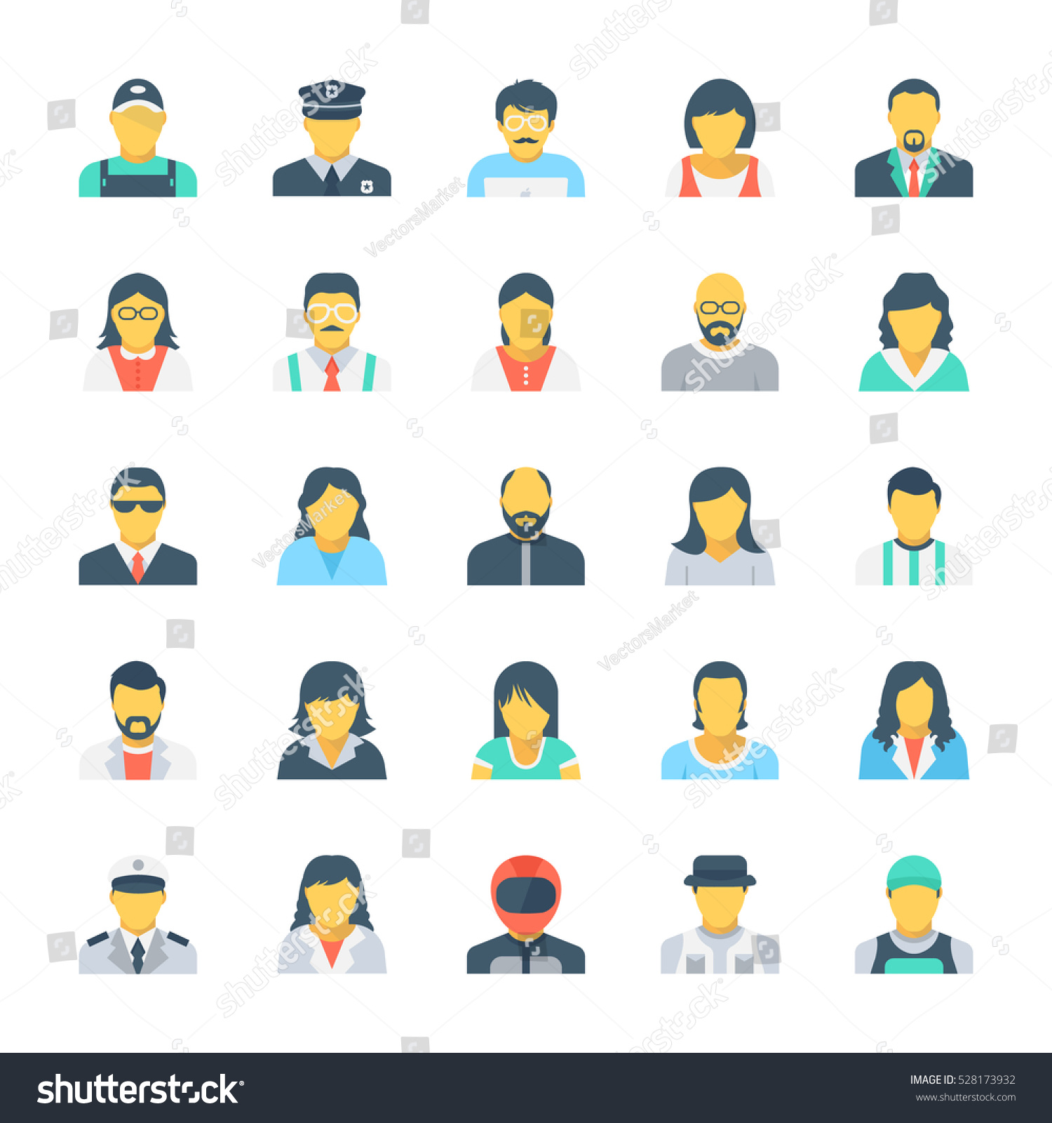 Professions Colored Vector Icons 3 Stock Vector (Royalty Free ...