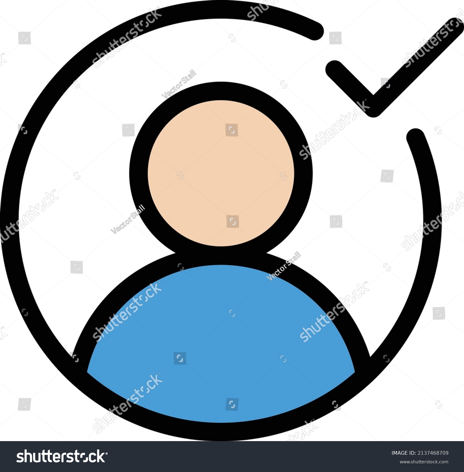 Profile Vector Illustration On Transparent Background Stock Vector
