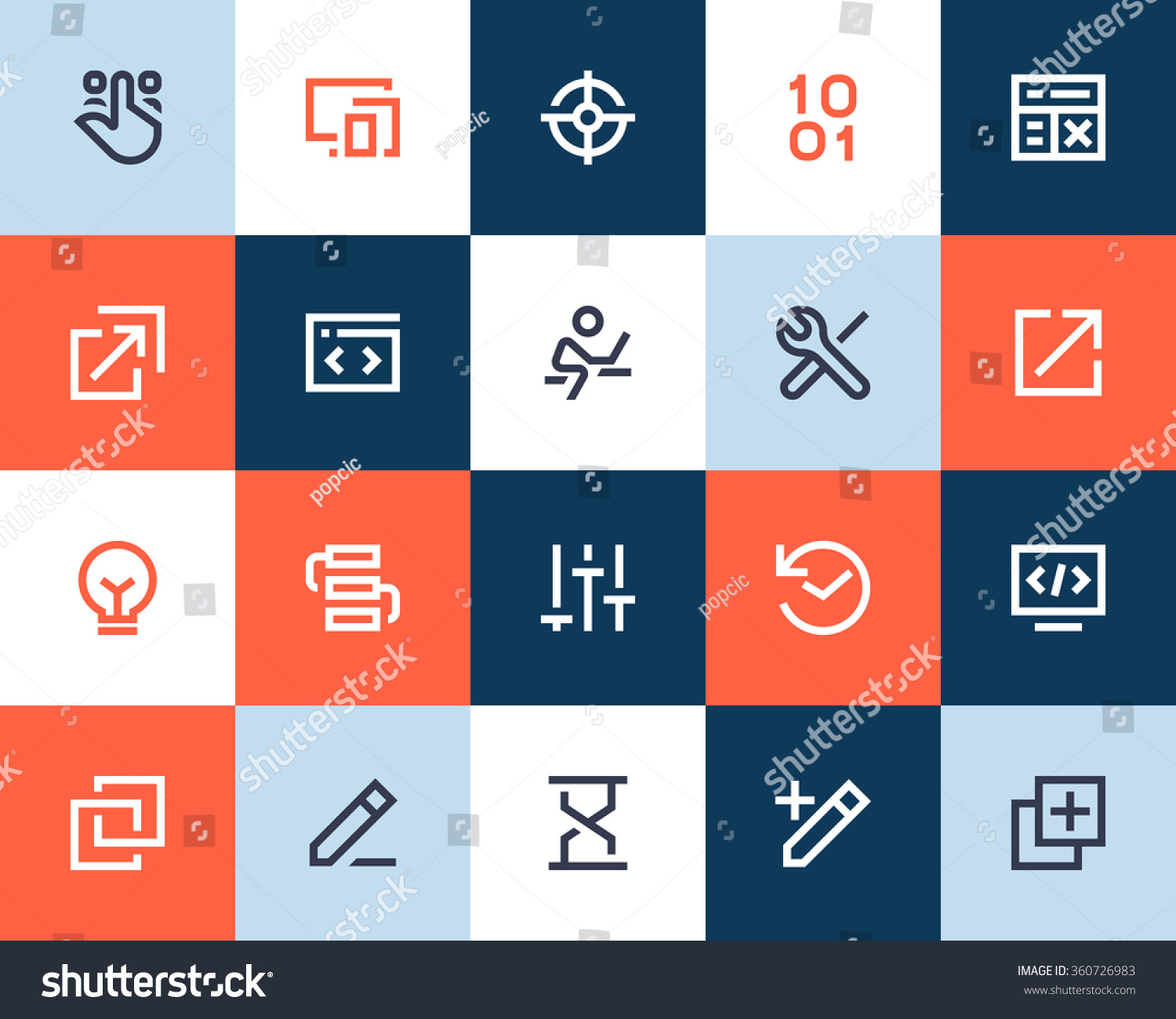  Programming  And Developer Icons  Flat  Style Stock Vector 