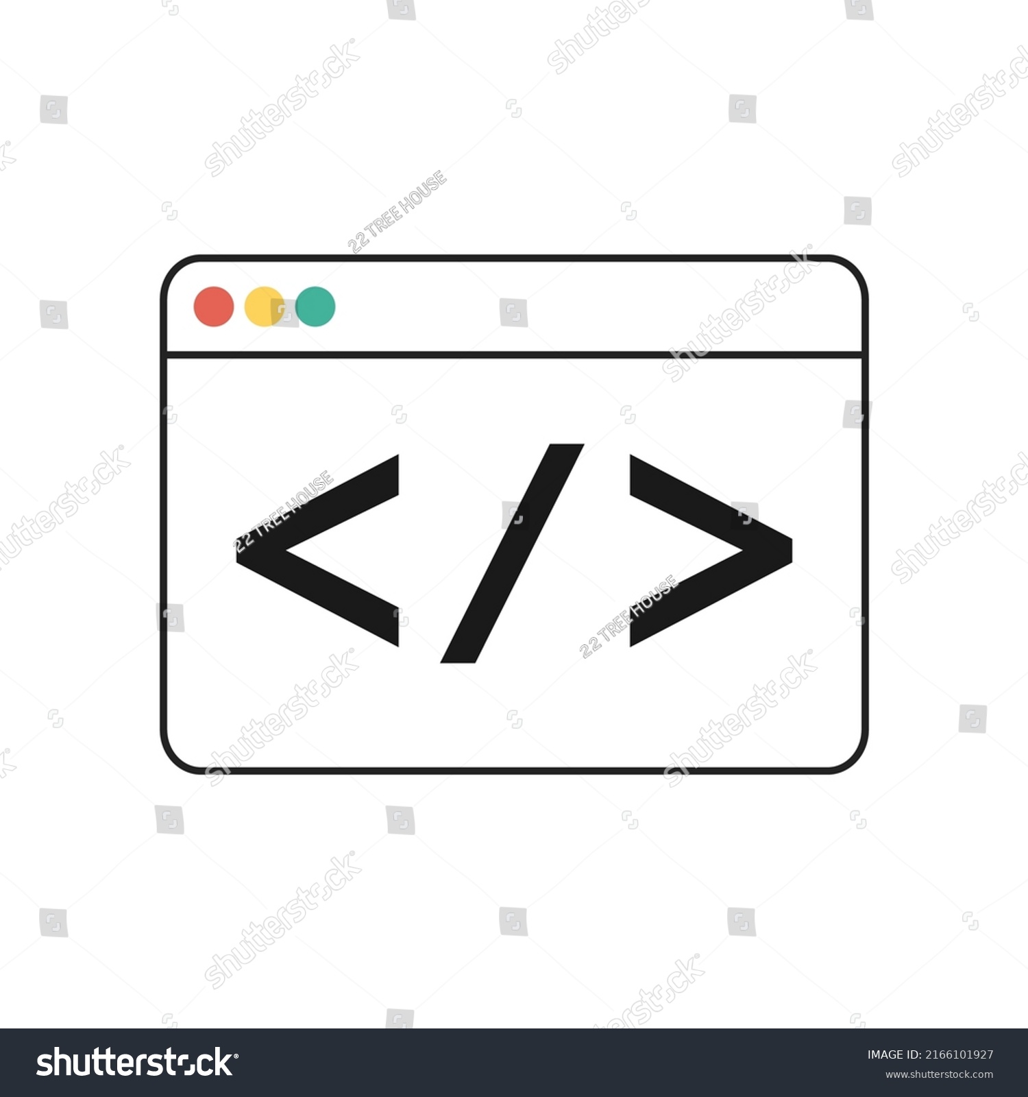 Programming Code Icon On White Background Stock Vector (Royalty Free ...