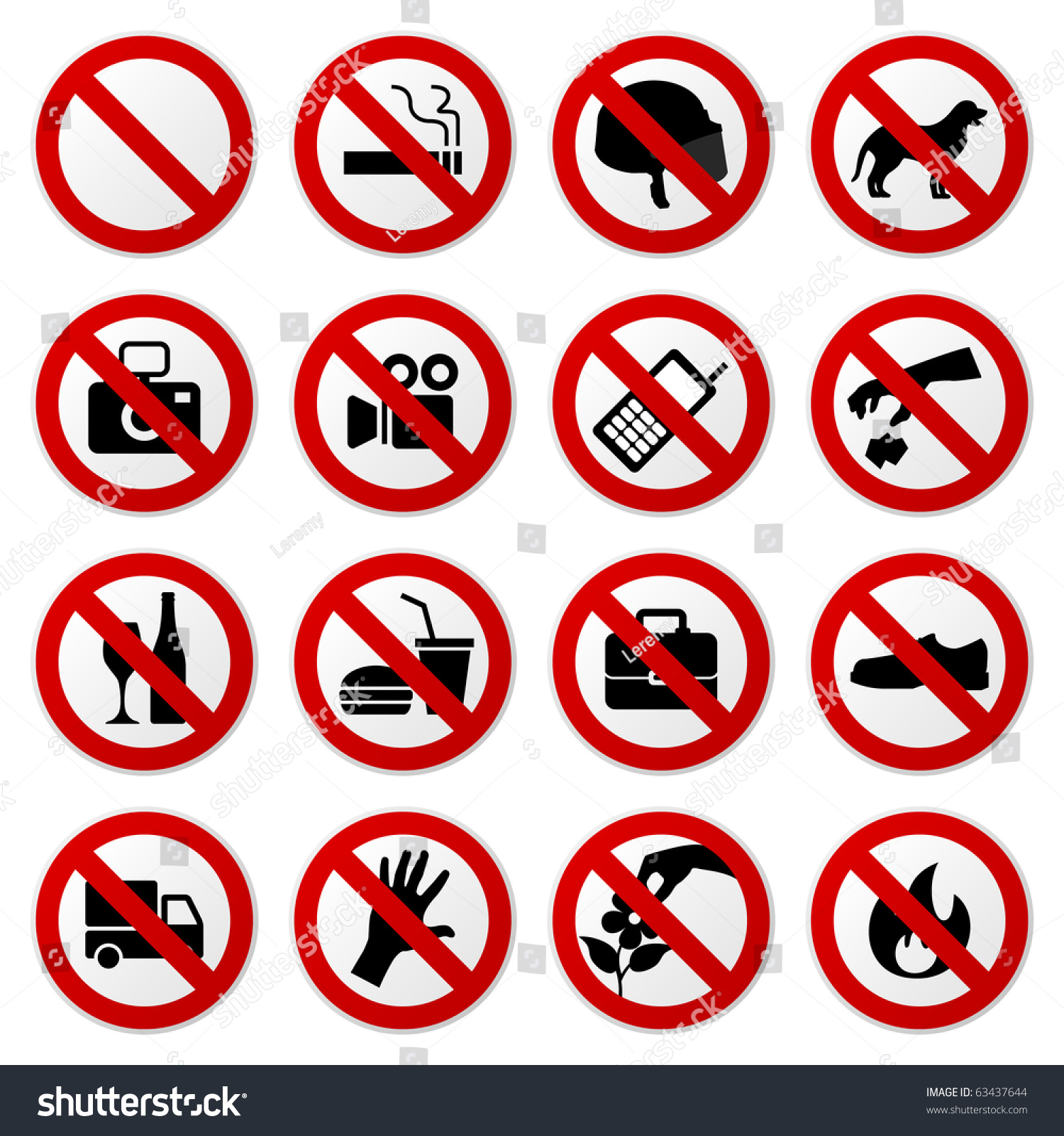 Prohibited No Stop Sign Stock Vector Illustration 63437644 : Shutterstock