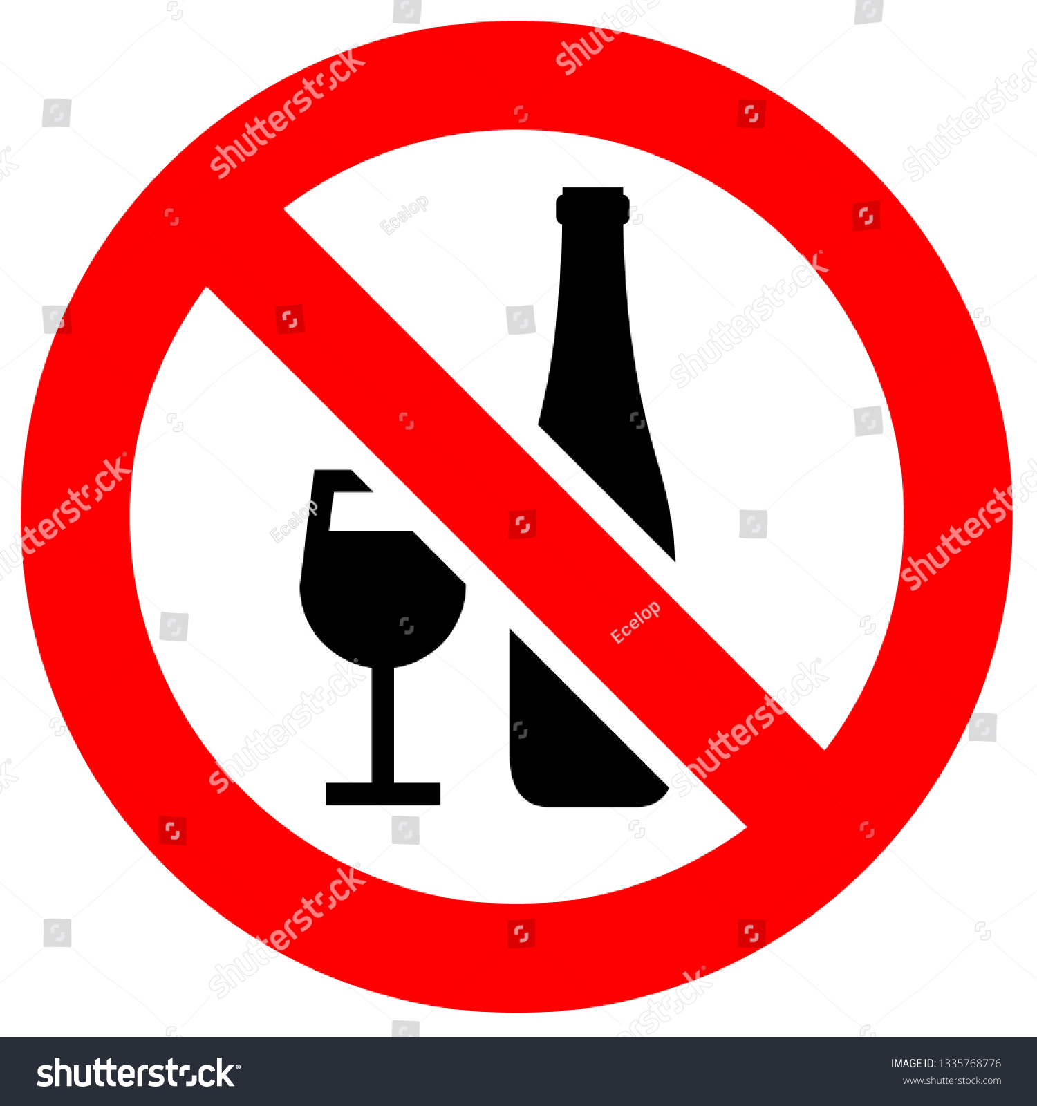 Prohibition Sign Black Forbidden Symbol Red Stock Vector (Royalty Free ...