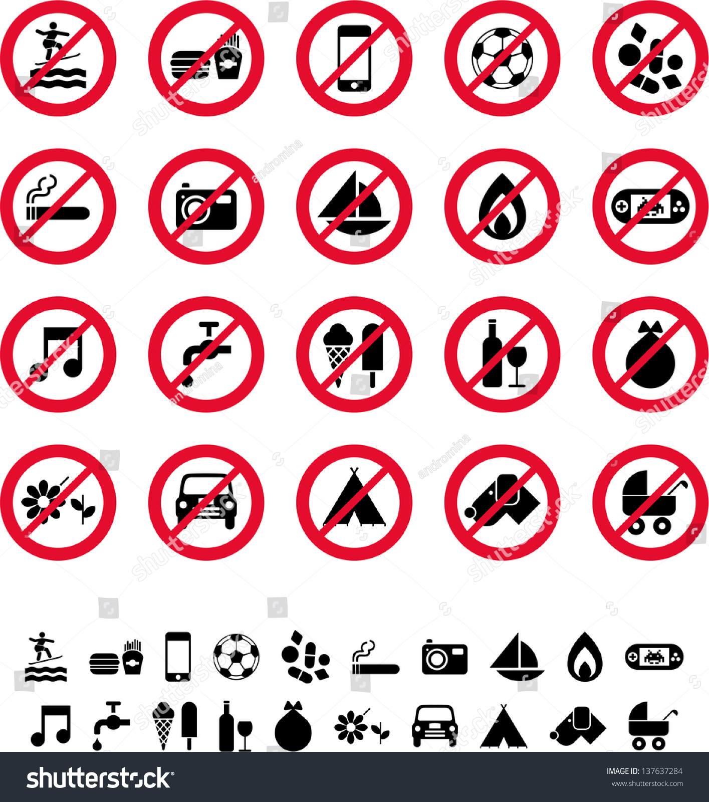Prohibition Signs Stock Vector Royalty Free Shutterstock