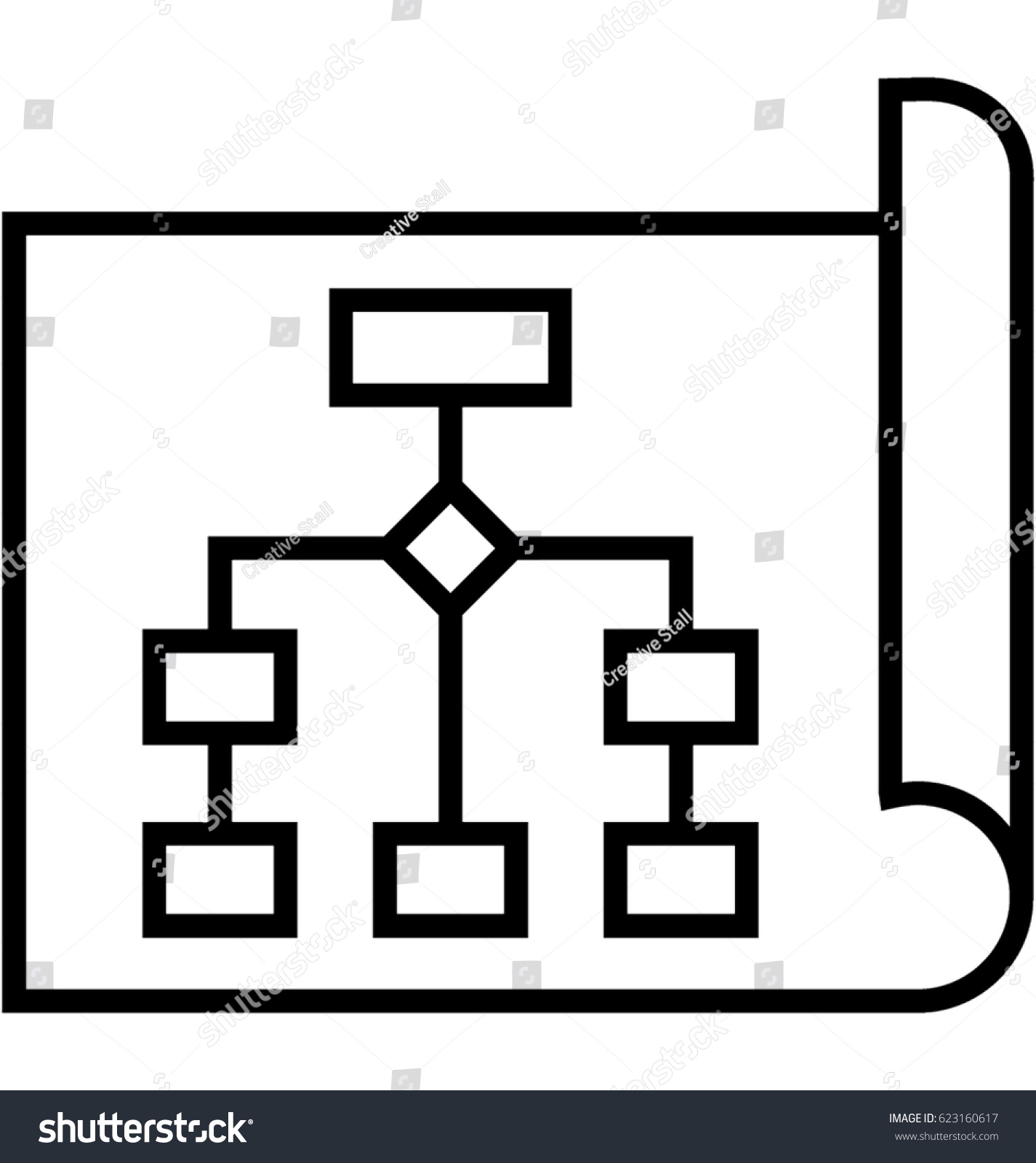 Project Flow Chart Vector Icon Stock Vector (royalty Free) 623160617 