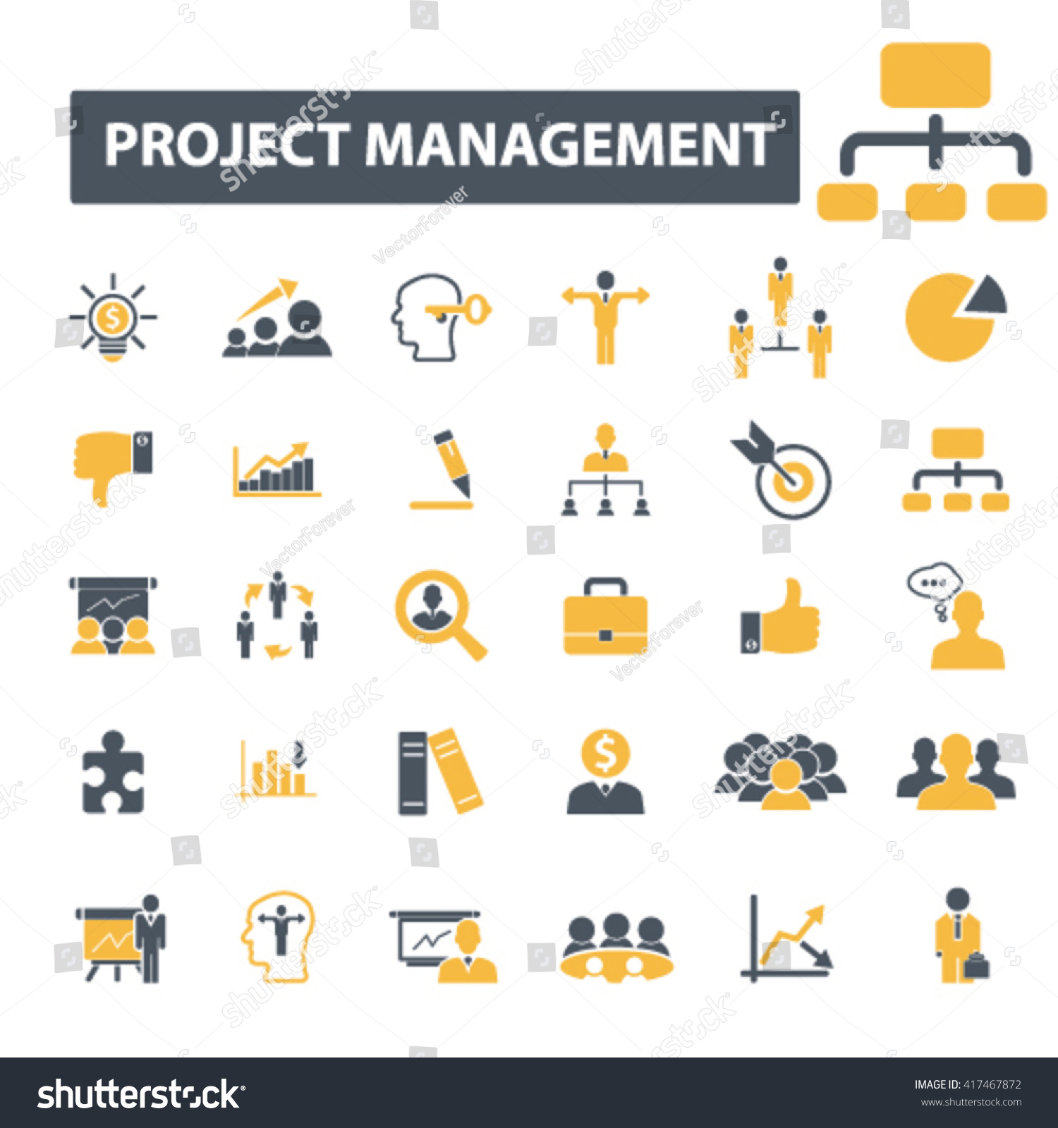 Project Management Icons Stock Vector (Royalty Free) 417467872 ...