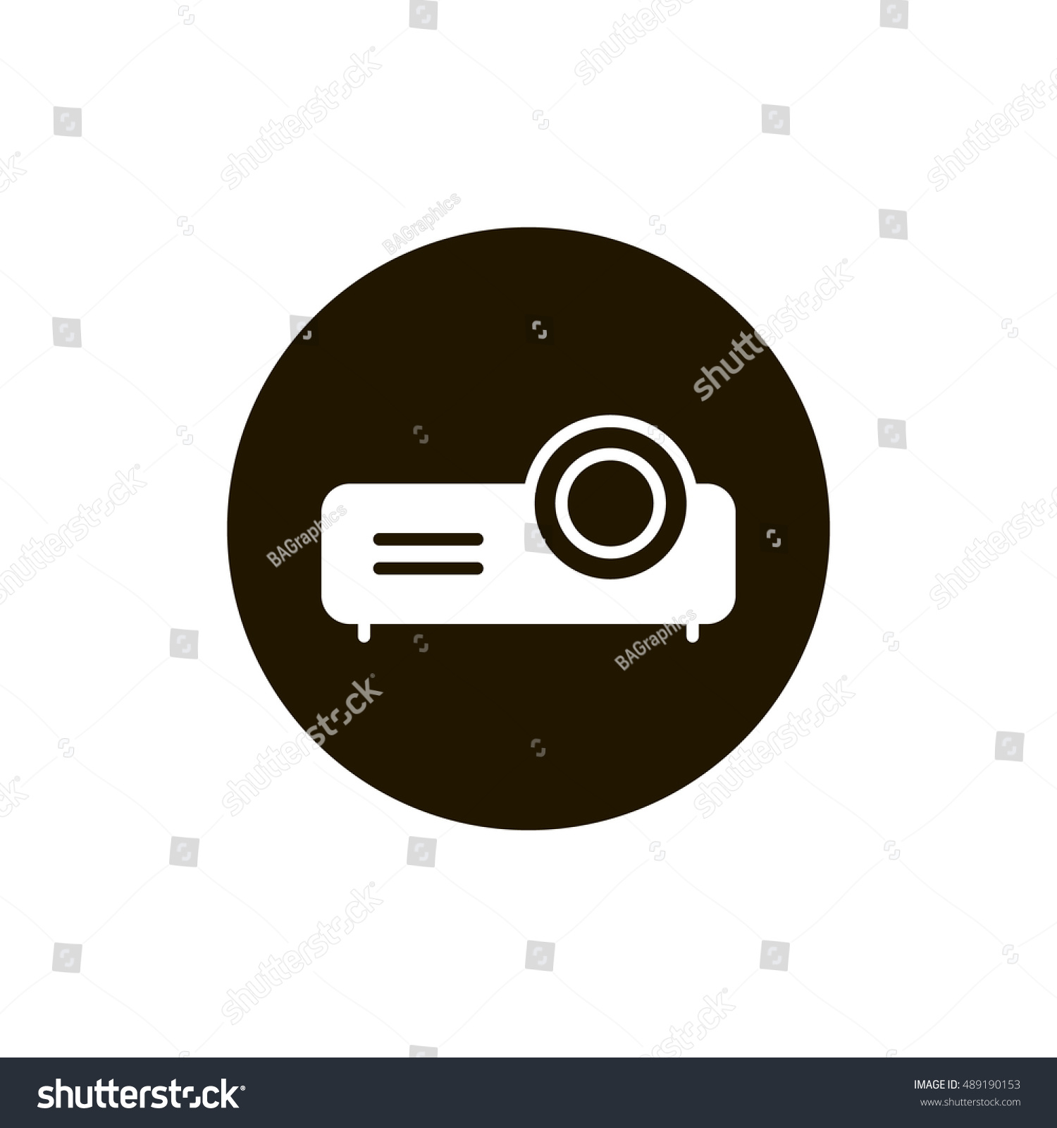 SVG of Projector icon vector, clip art. Also useful as logo, circle app icon, web element, symbol, graphic image, silhouette and illustration. Compatible with ai, cdr, jpg, png, svg, pdf, ico and eps. svg
