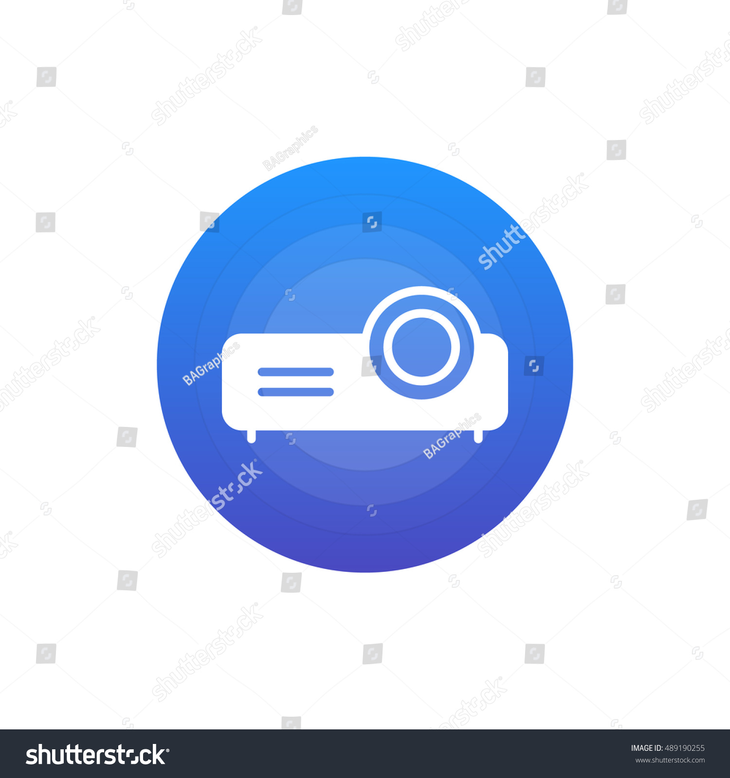SVG of Projector icon vector, clip art. Also useful as logo, circle app icon, web element, symbol, graphic image, silhouette and illustration. Compatible with ai, cdr, jpg, png, svg, pdf, ico and eps. svg