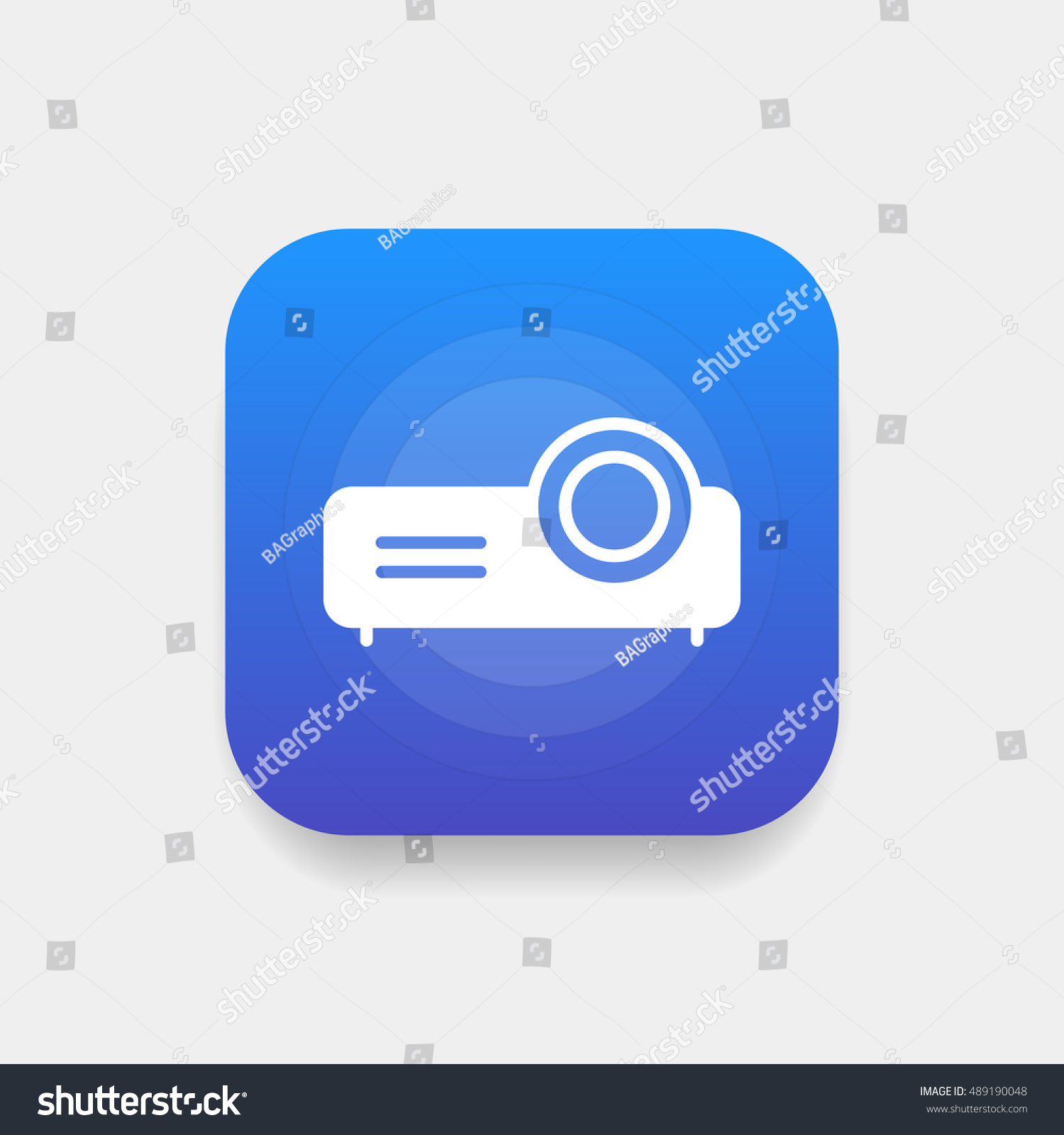 SVG of Projector icon vector, clip art. Also useful as logo, square app icon, web element, symbol, graphic image, silhouette and illustration. Compatible with ai, cdr, jpg, png, svg, pdf, ico and eps. svg