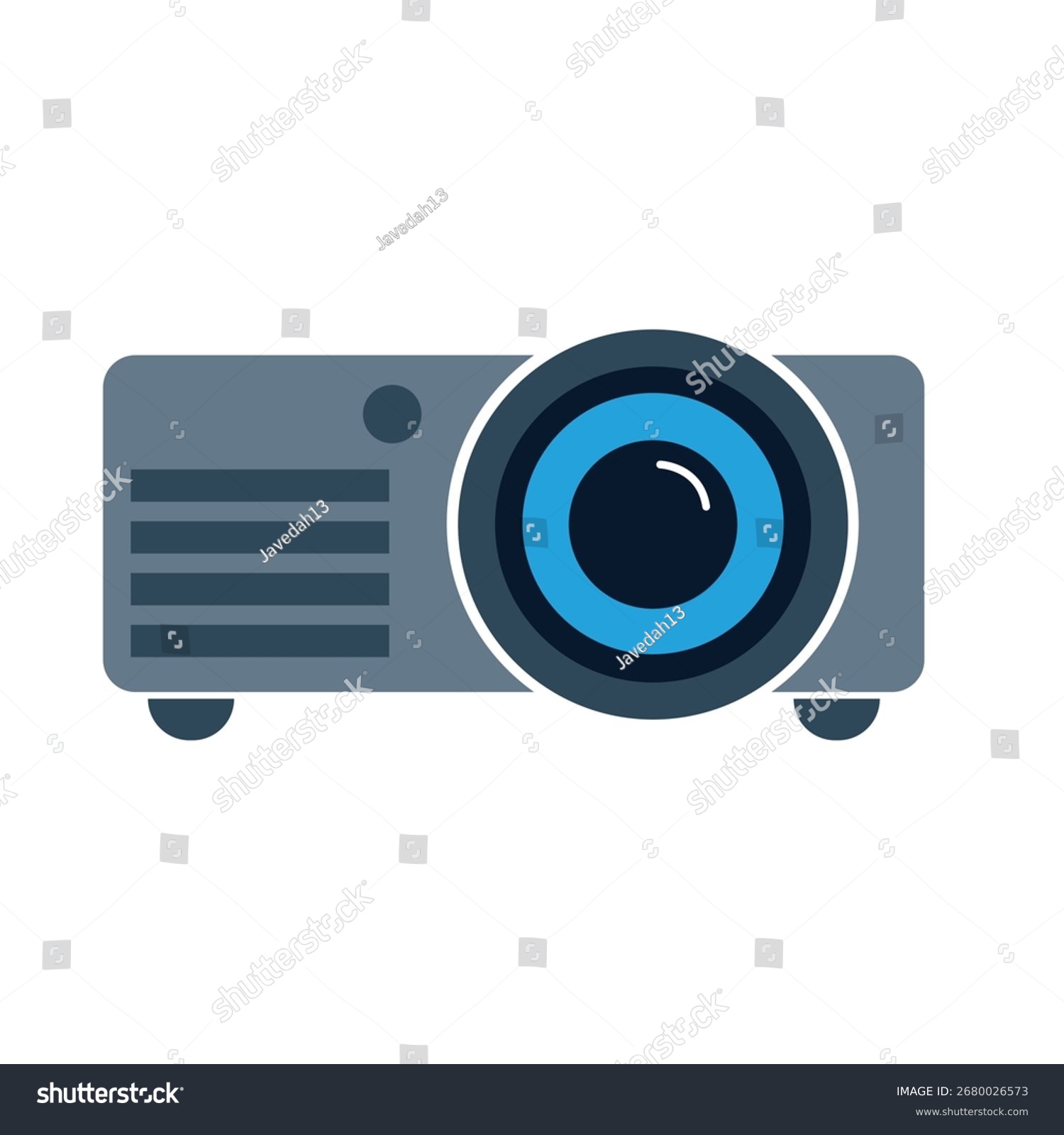 blue projector flat design on white background clip art preview