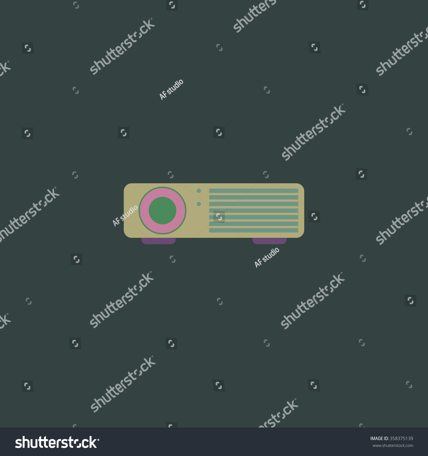 Projector Retro Dim Color Vector Flat Stock Vector (Royalty Free ...