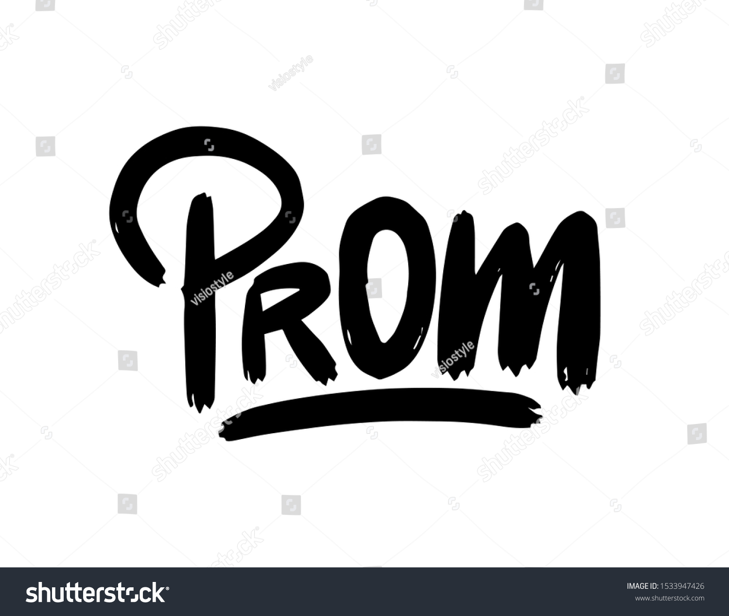 Prom Lettering Handwritten Modern Calligraphy Brush Stock Vector