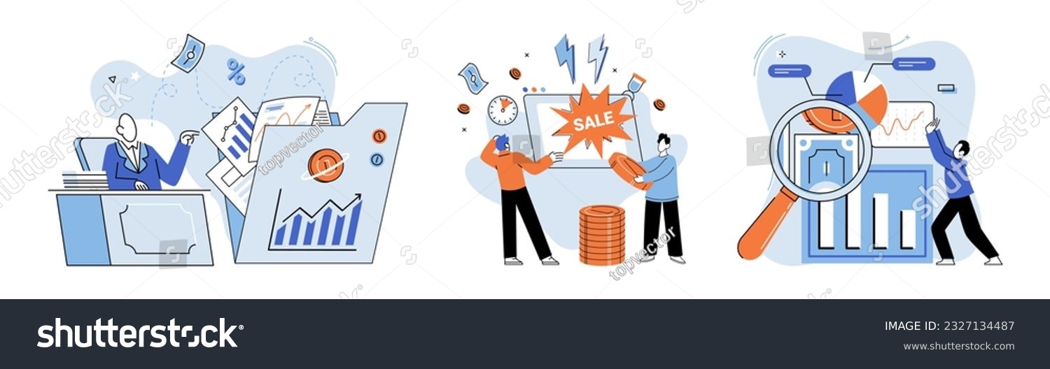 SVG of Promotion discount sale. Vector illustration. Flash sale online, jackpot event in online marketplace Sales index, thermometer of business vitality Forecast of future sales, soothsayer of business svg