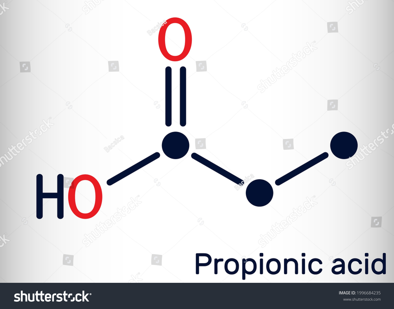 Propanoic Acid Propionic Acid Molecule Shortchain Stock Vector (Royalty ...