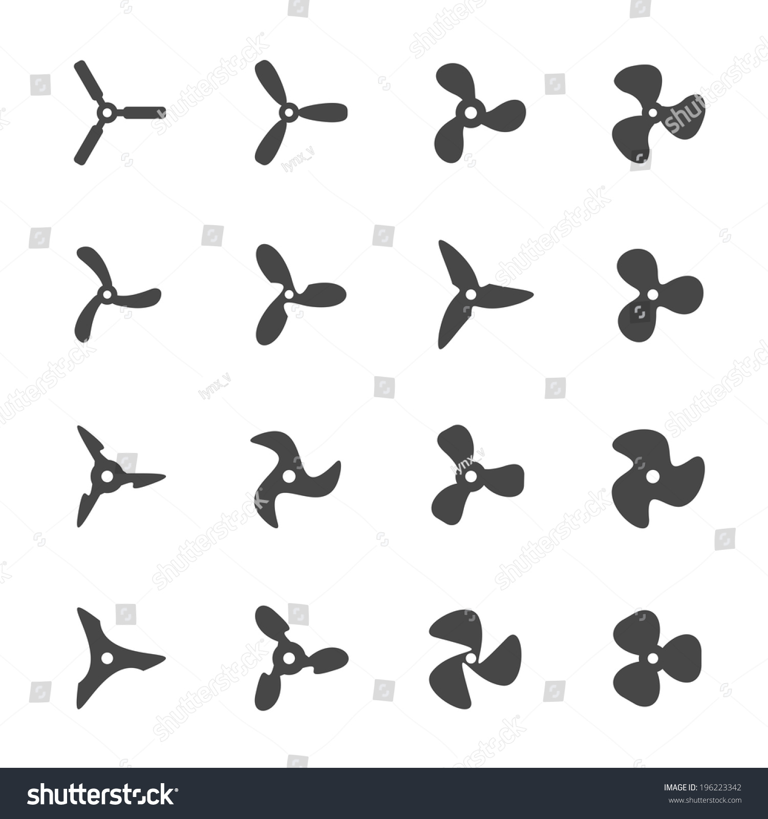 Propellers Icons Stock Vector Illustration 196223342 : Shutterstock