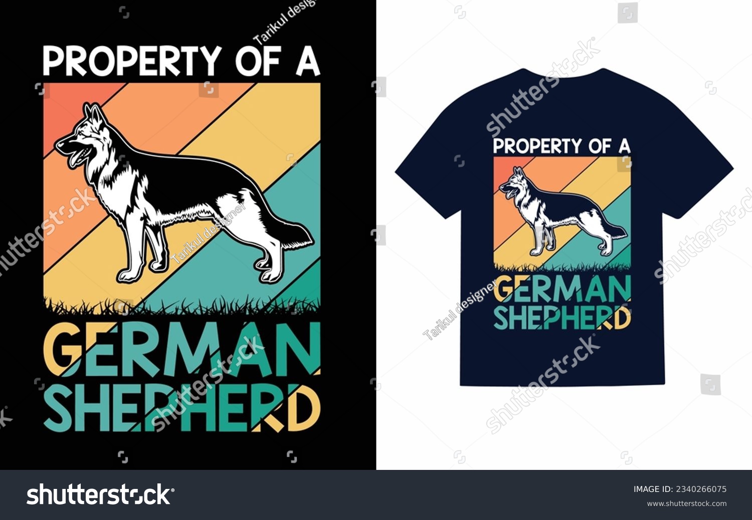 SVG of property of a german shepherd, shepherds dog t shirt design svg