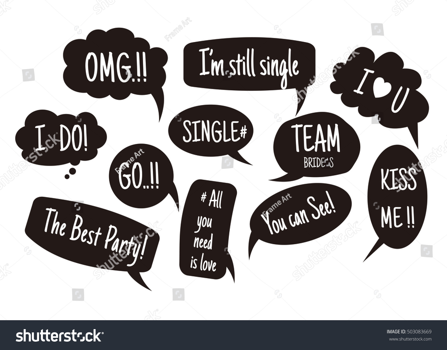 Props Photos On Weddings Featuring Cute Stock Vector (Royalty Free ...