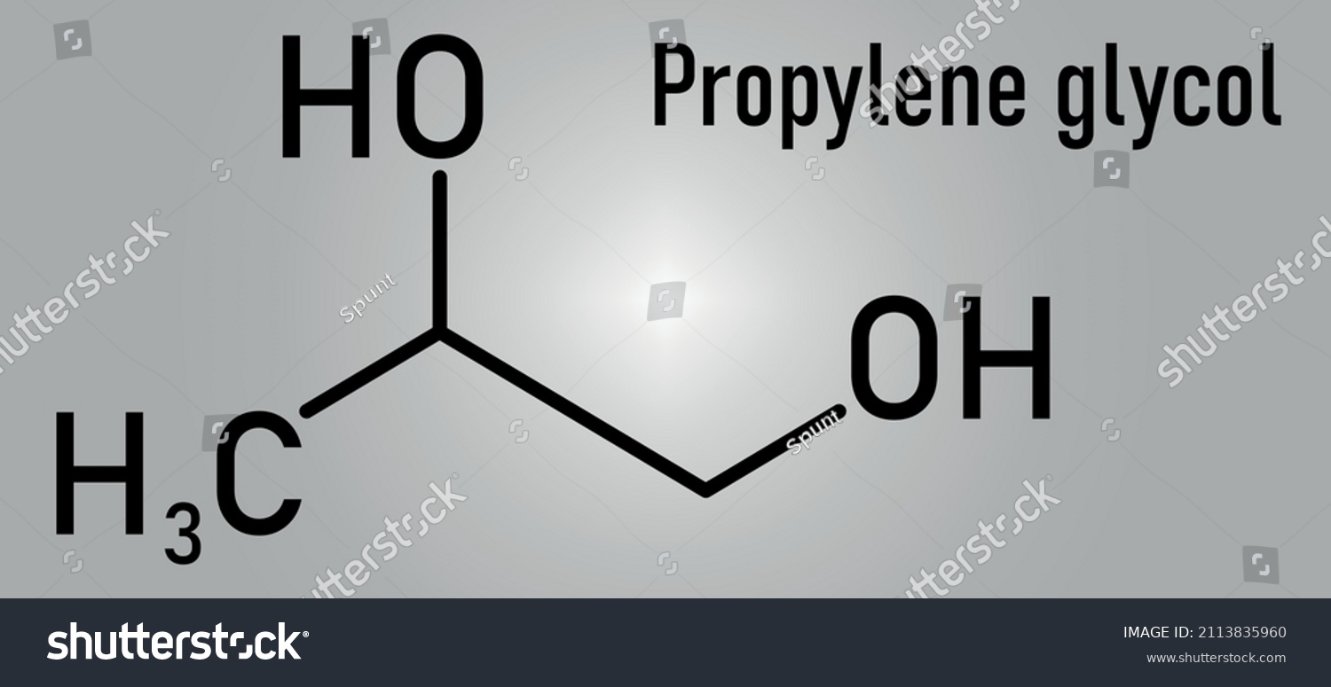 Propylene Glycol 12propanediol Molecule Used Solvent Stock Vector ...