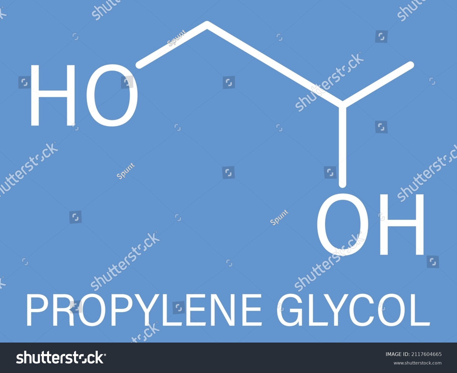 Propylene Glycol 12propanediol Molecule Used Solvent Stock Vector ...