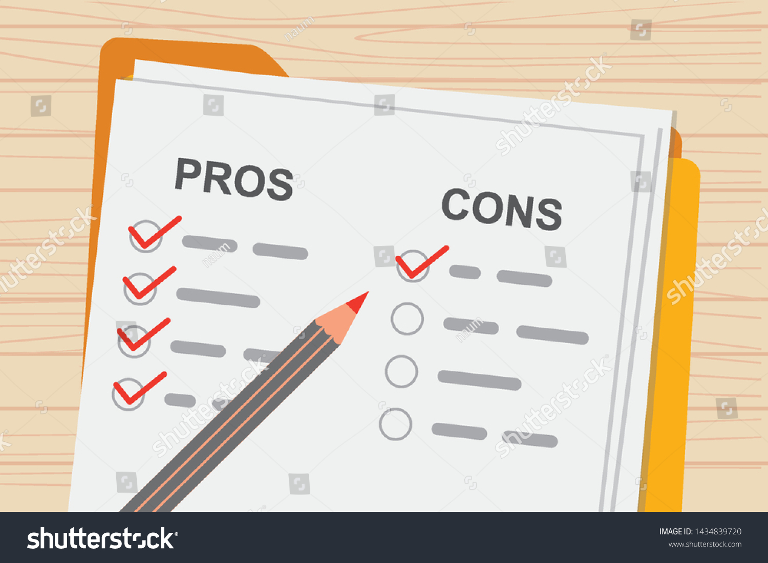 Pros Cons Concept Decision Making Process Stock Vector (Royalty Free ...