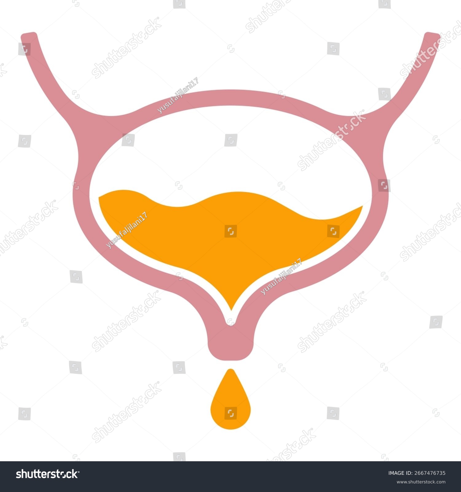 pink bladder with orange liquid, drop clip art preview