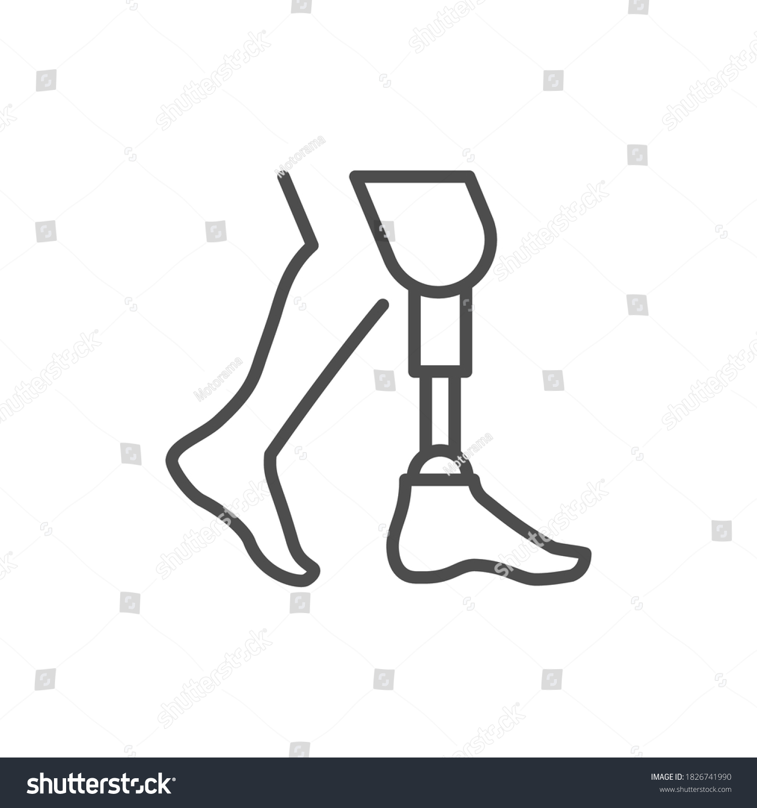 SVG of Prosthetic leg line outline icon svg