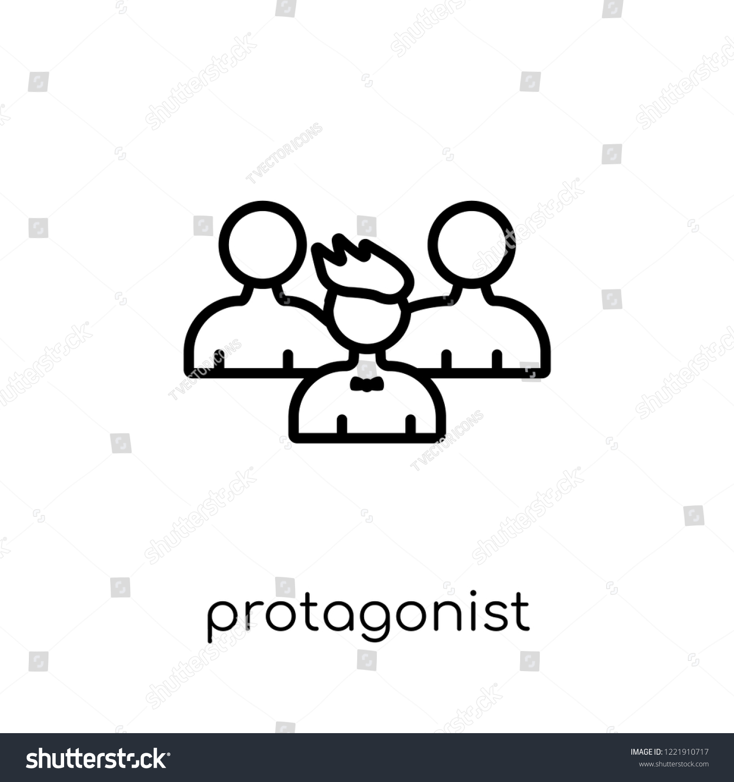 Protagonist Icon Trendy Modern Flat Linear Stock Vector (Royalty Free ...