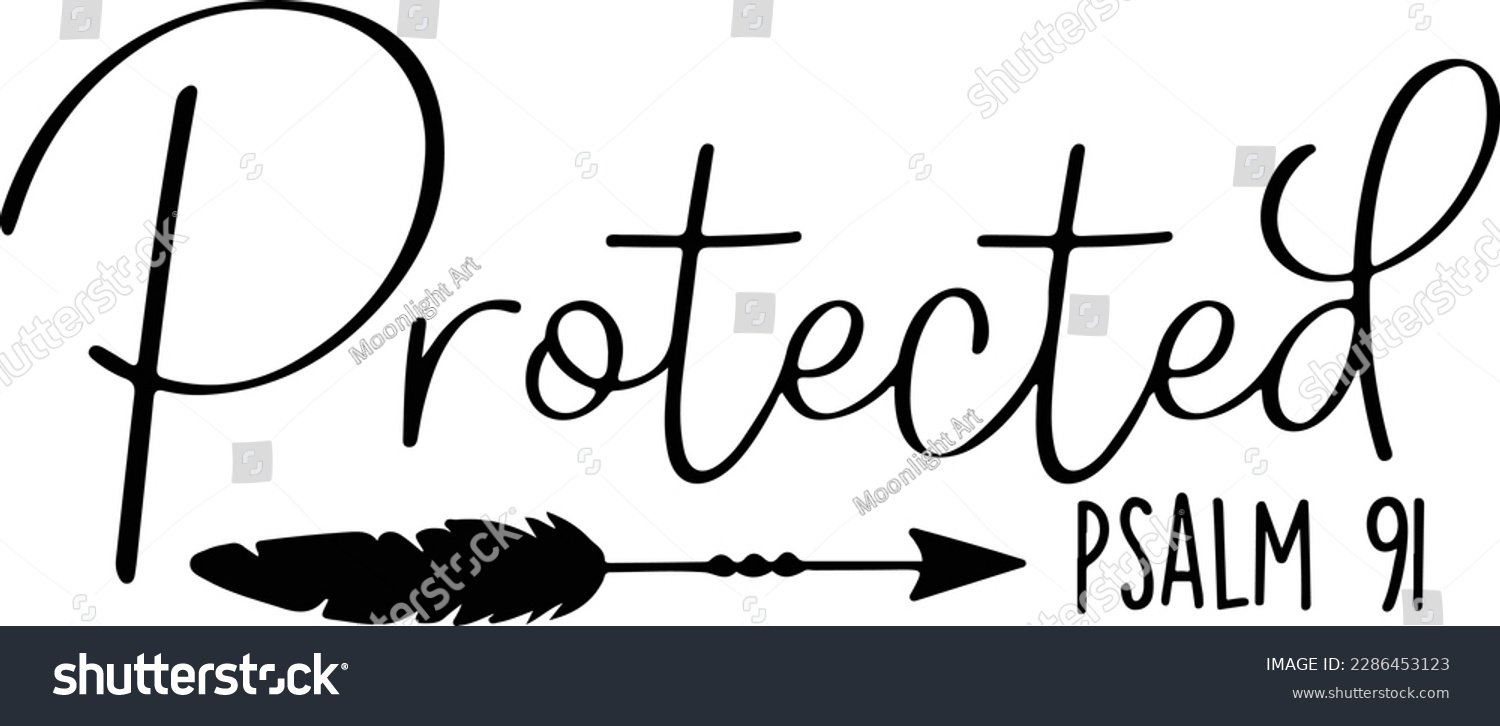 SVG of Protected Cross svg, PNG, Digital Download, Bible Verse, Inspirational svg, svg files for Cricut, Psalms Bible Quote svg, protected  svg