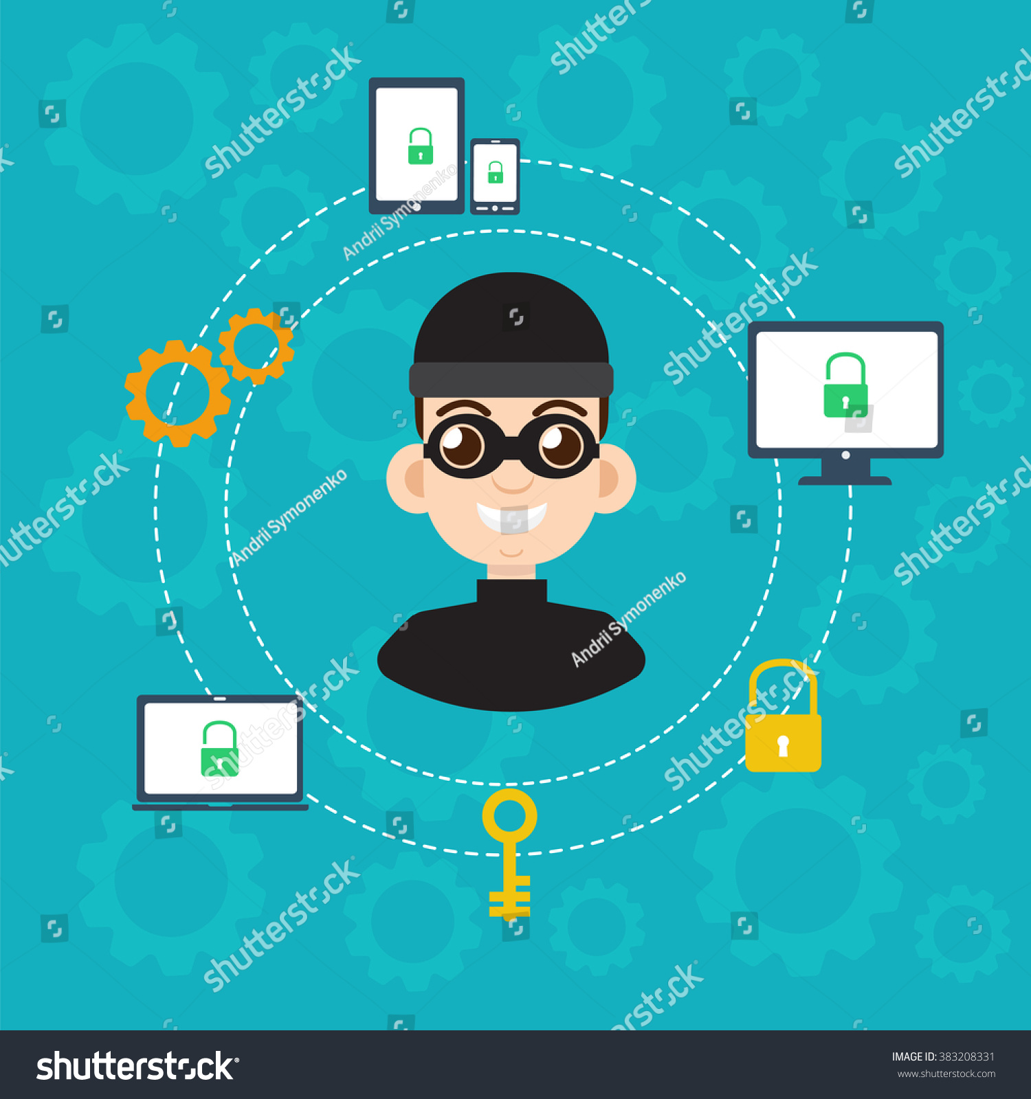 Protection Against Hacker Concept Vector Illustration Stock Vector Protection Against Hacker Concept Vector Illustration Stock Vector