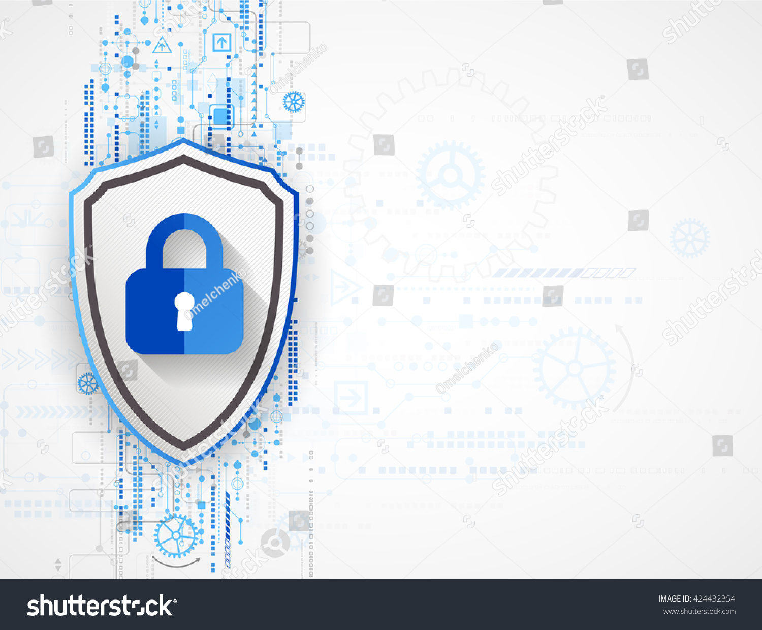 Protection Concept Digital Technological Protect Mechanism Stock Vector ...