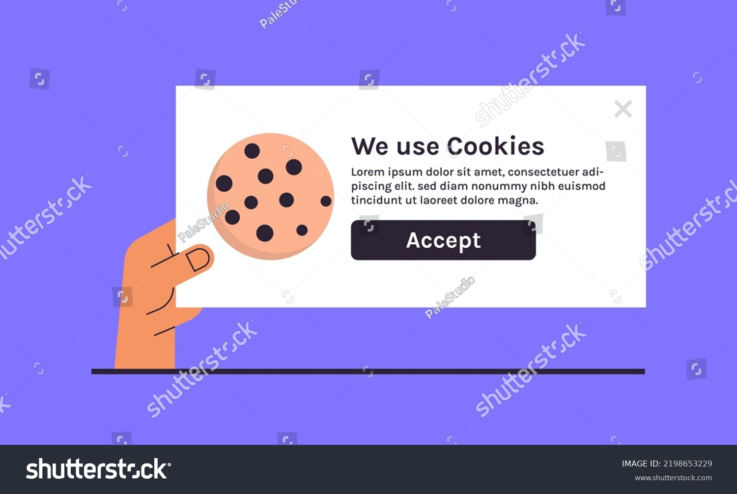 SVG of Protection of personal data information cookie and internet web page we use cookies policy concept flat vector illustration. svg